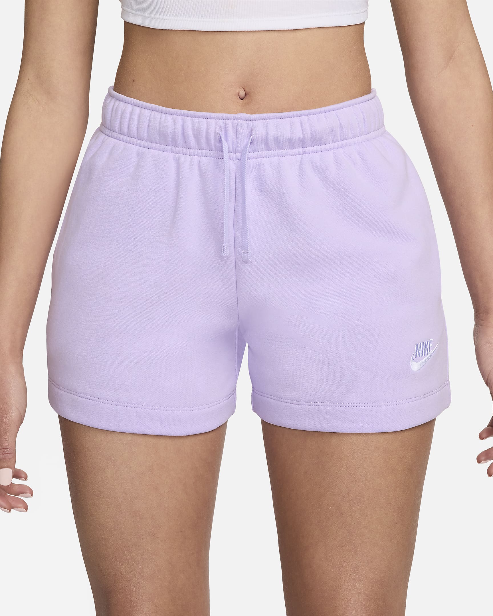 Nike Sportswear Club Fleece Women's Mid-Rise Shorts - Violet Mist/White