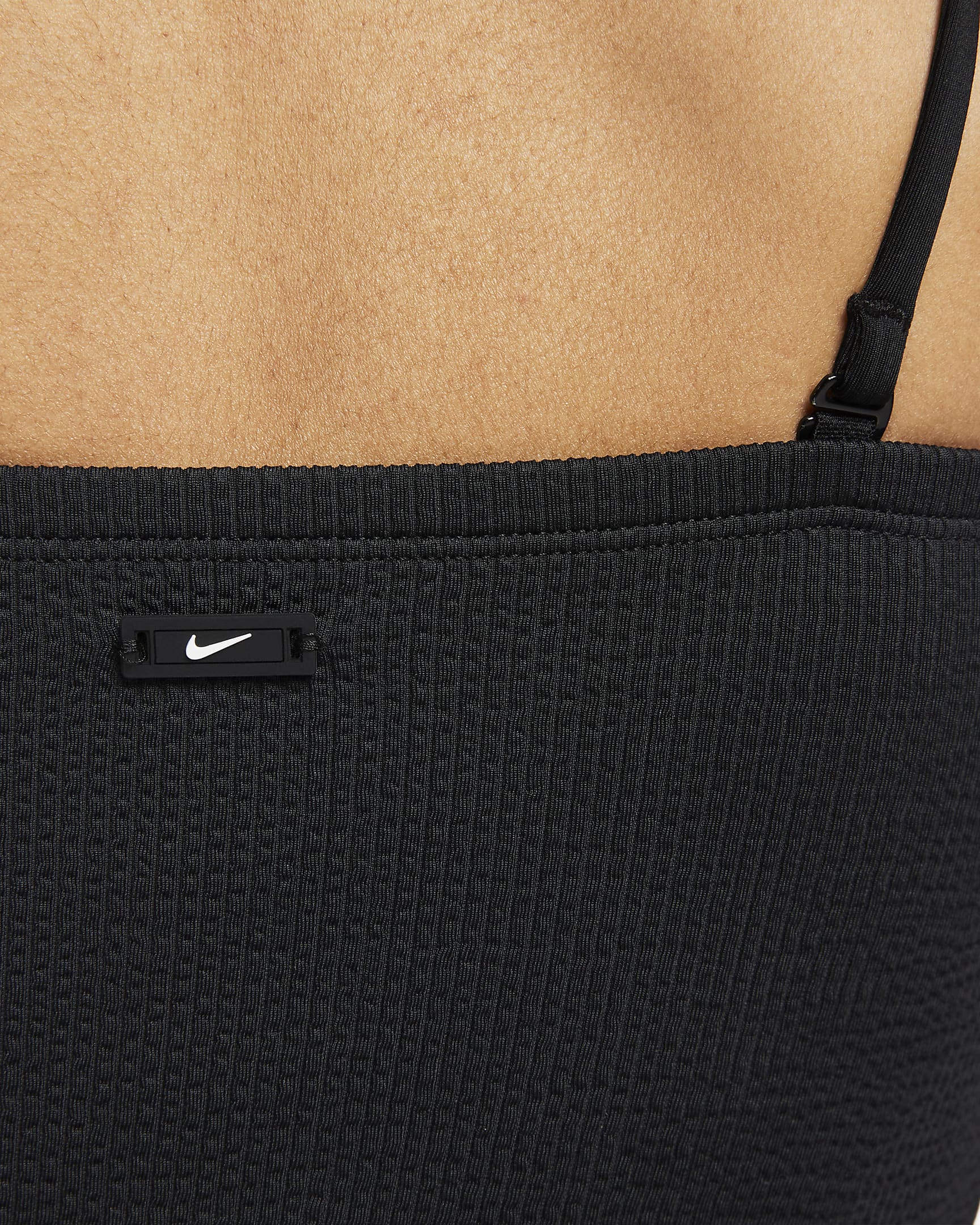 Parte superior de traje de baño tipo bandeau midkini para mujer Nike - Negro