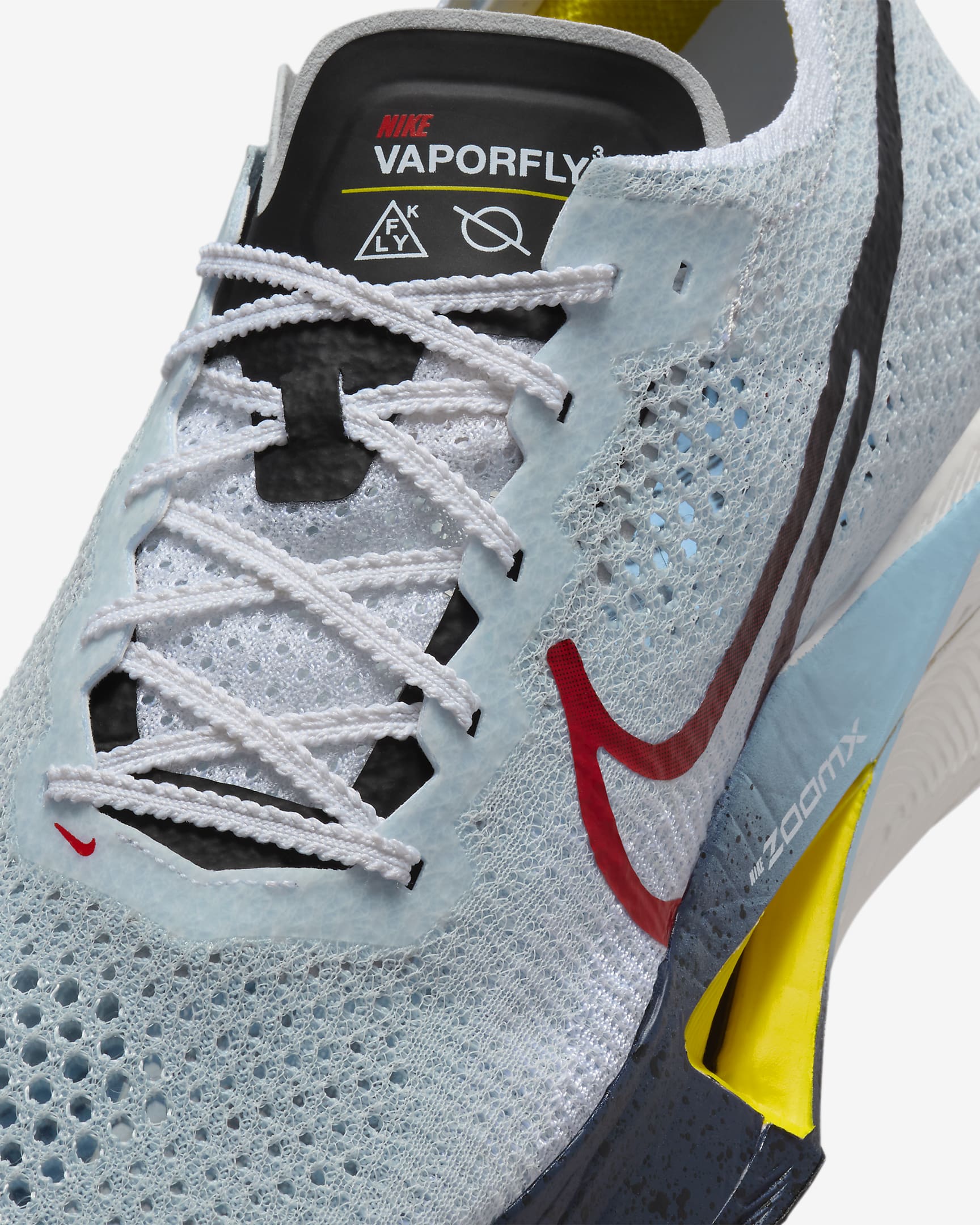 Nike Vaporfly 3 Men's Road Racing Shoes - White/Pure Platinum/Speed Yellow/Speed Red