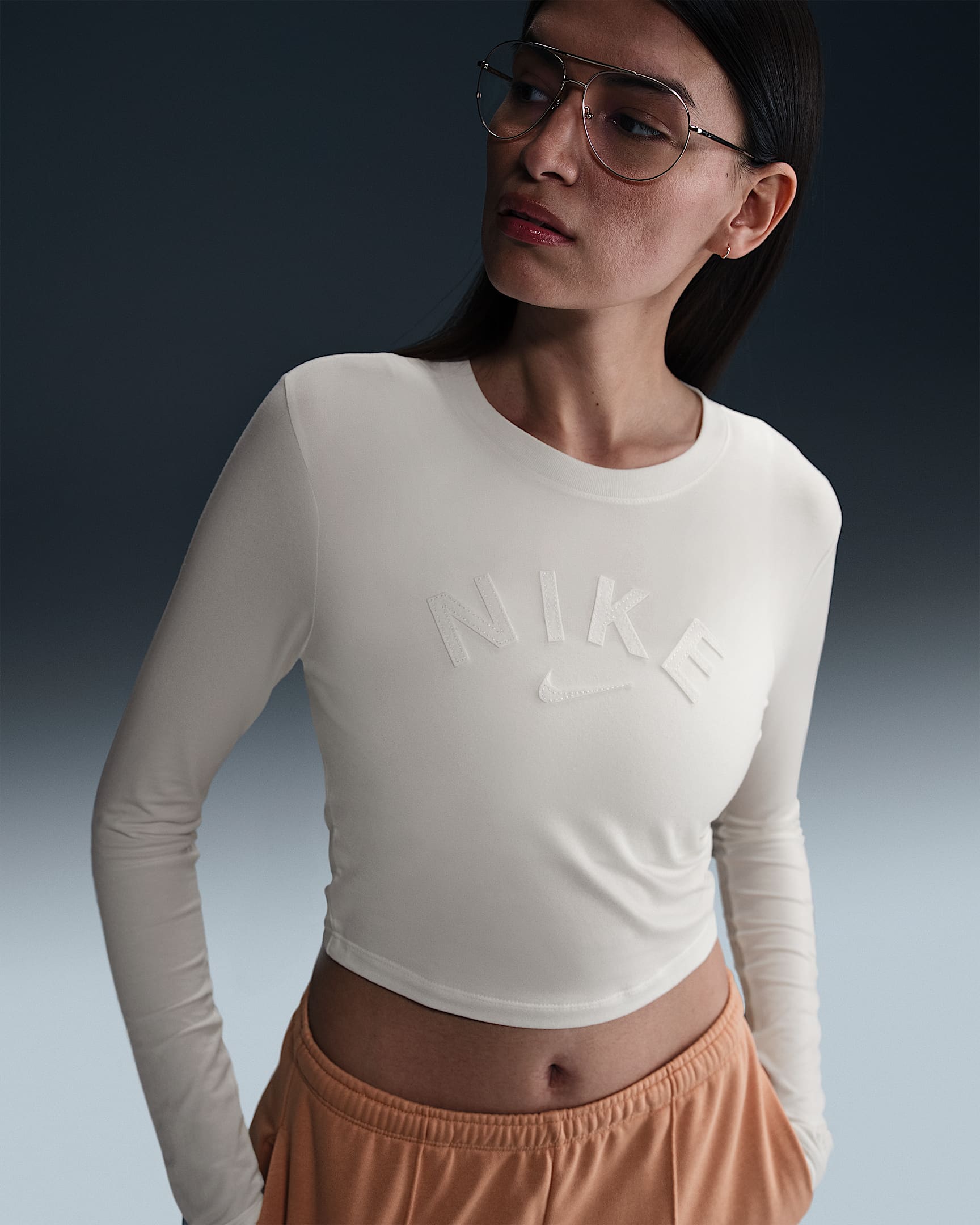 Nike Sportswear Chill Knit Women's Slim Cropped T-Shirt - Sail