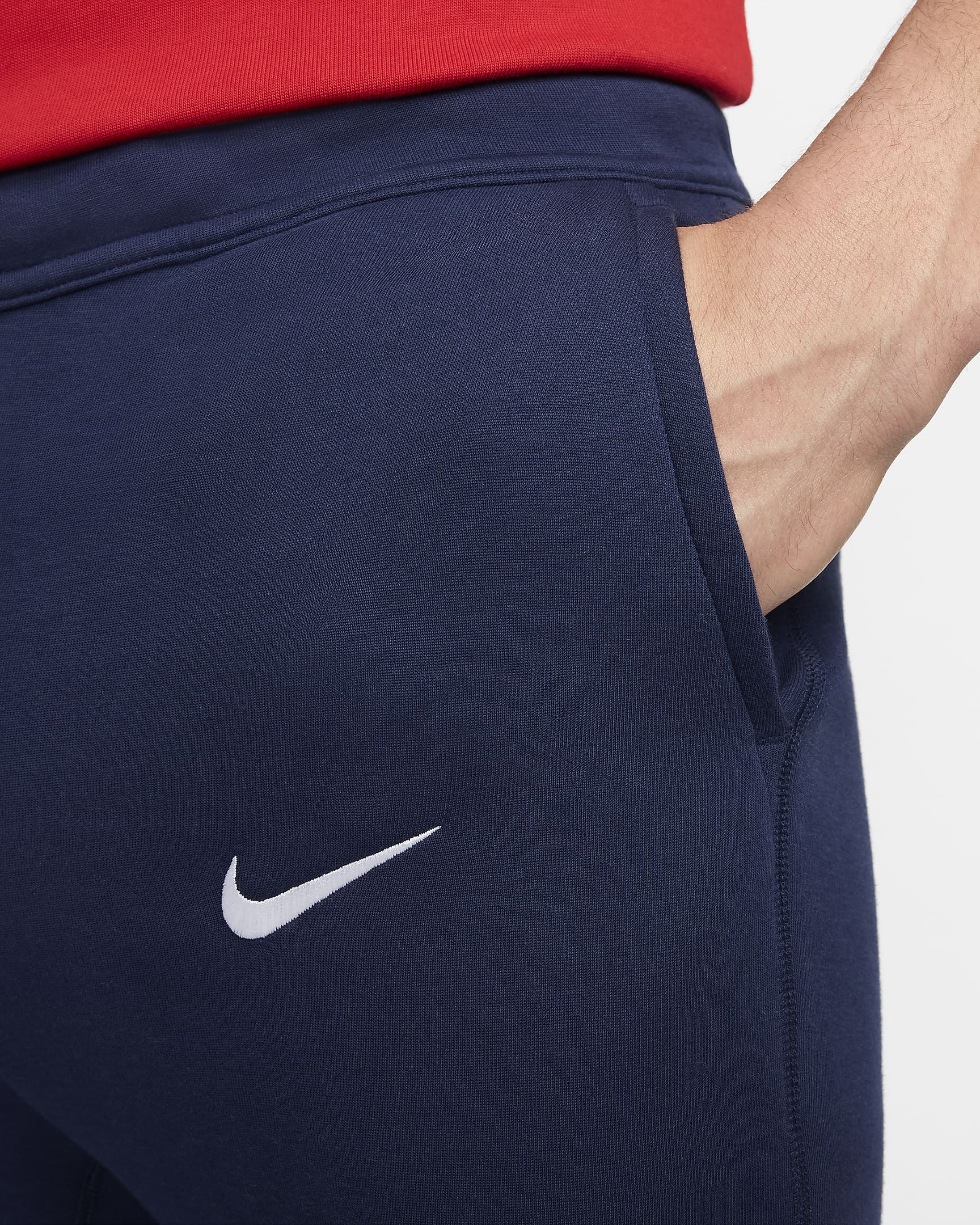 Calças desportivas de futebol Nike Tech Fleece Paris Saint-Germain para homem - Midnight Navy/Branco