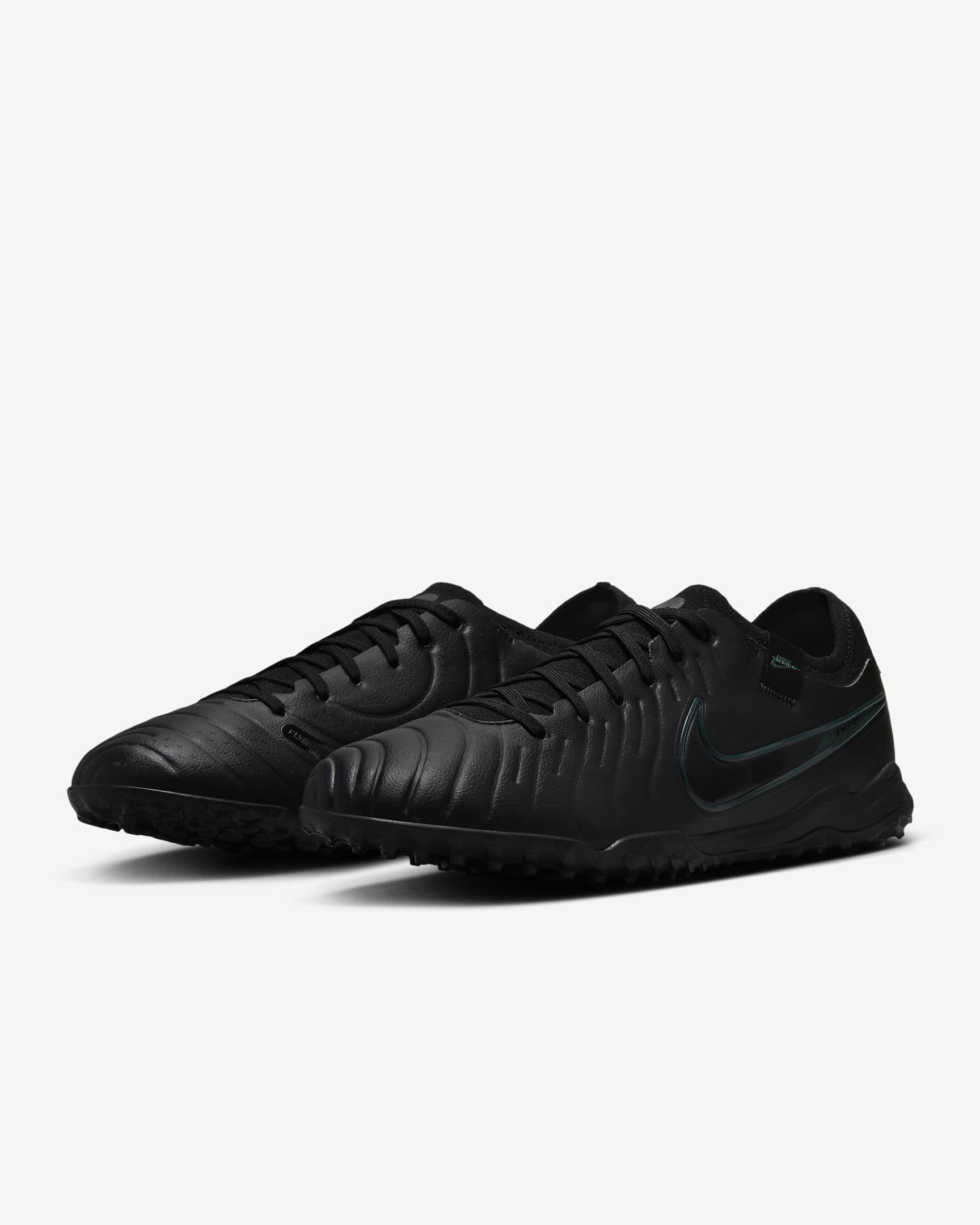 Nike Tiempo Legend 10 Pro Turf Low-Top Football Shoes - Black/Deep Jungle/Black