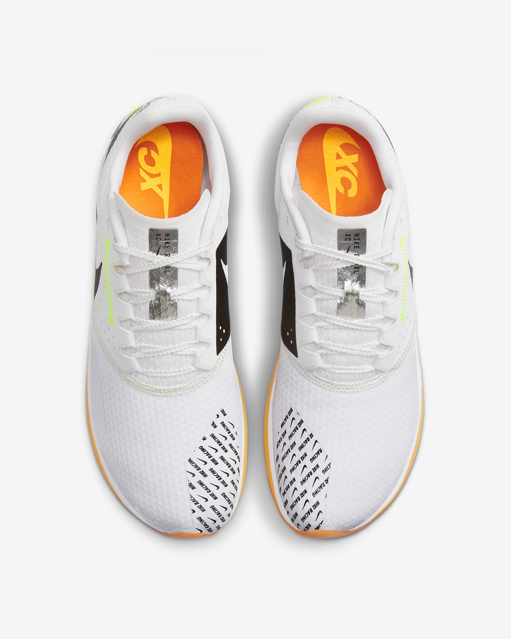 Tenis con clavos para campo traviesa Nike Rival XC 6 - Blanco/Naranja total/Naranja láser/Negro