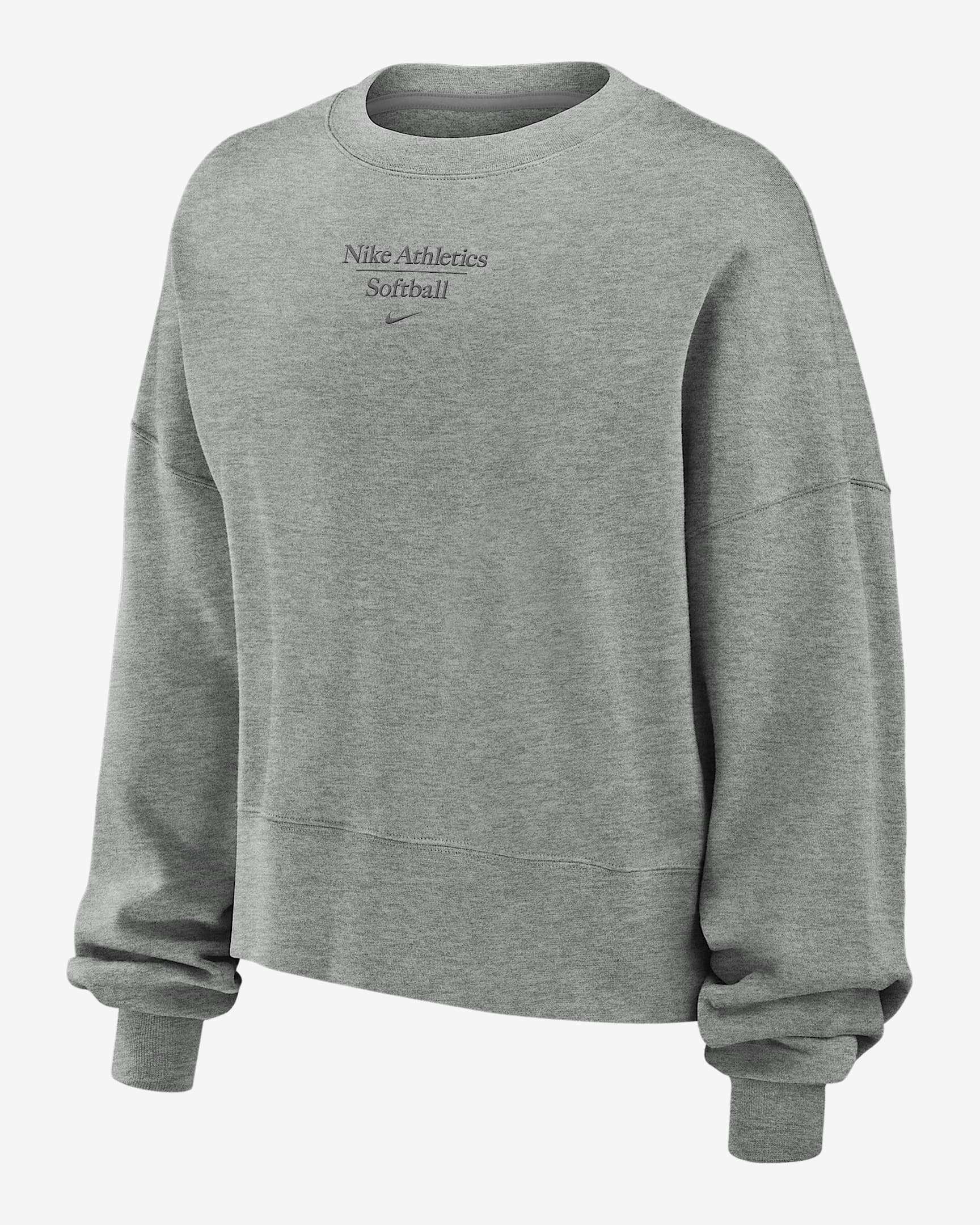 Nike Phoenix Fleece Women's Softball Crew-Neck Sweatshirt - Dark Grey Heather