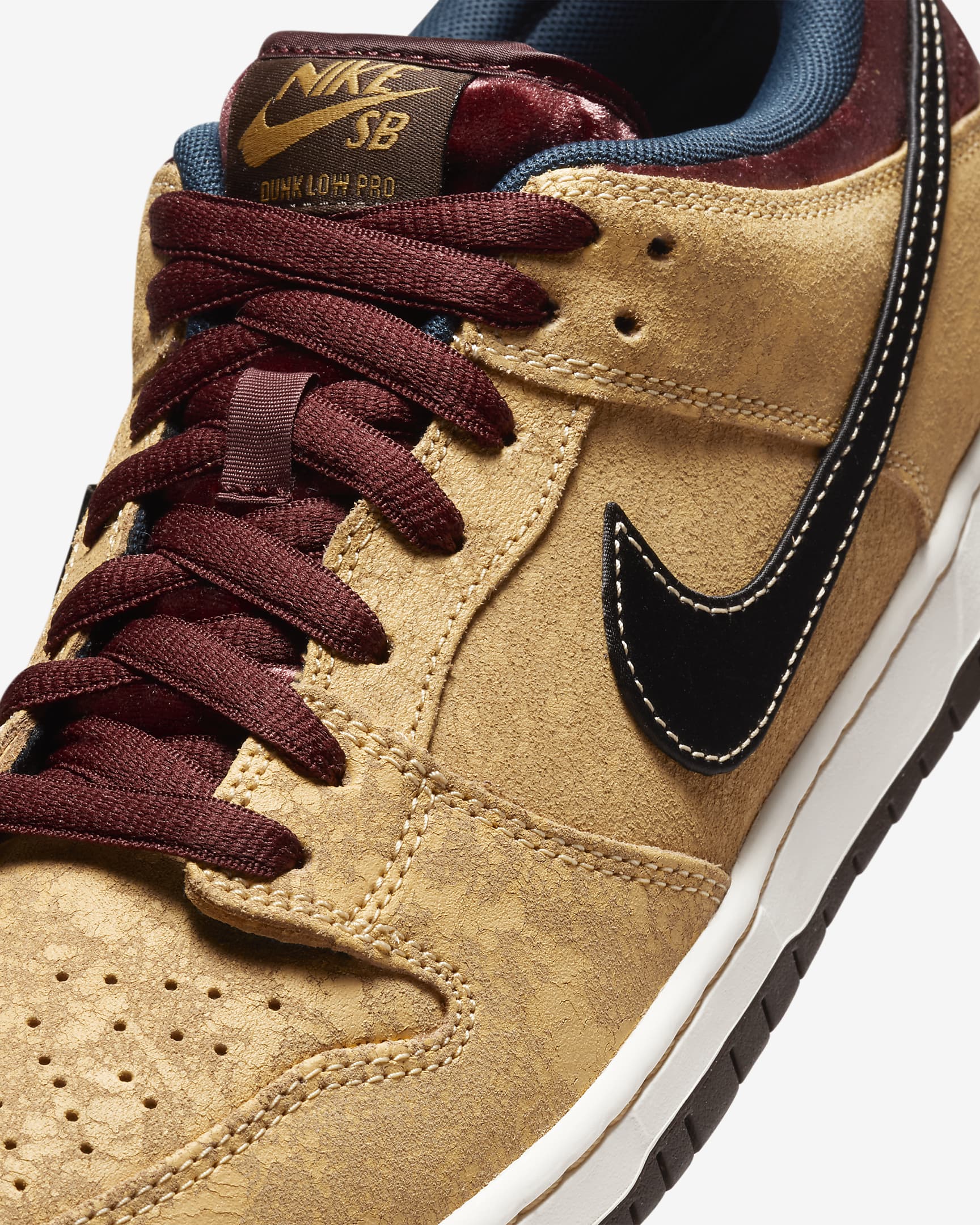 Nike SB Dunk Low Pro Skate Shoes - Celestial Gold/Dark Team Red/Armory Navy/Black