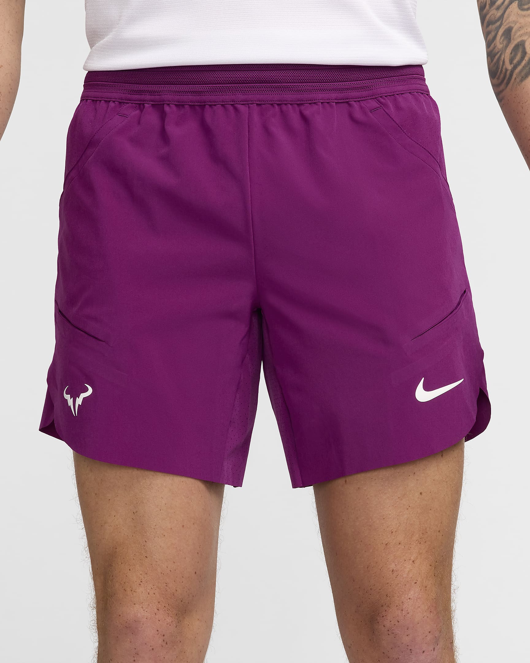 Short de tennis Nike Dri-FIT ADV 18 cm Rafa pour homme - Sangria/Blanc