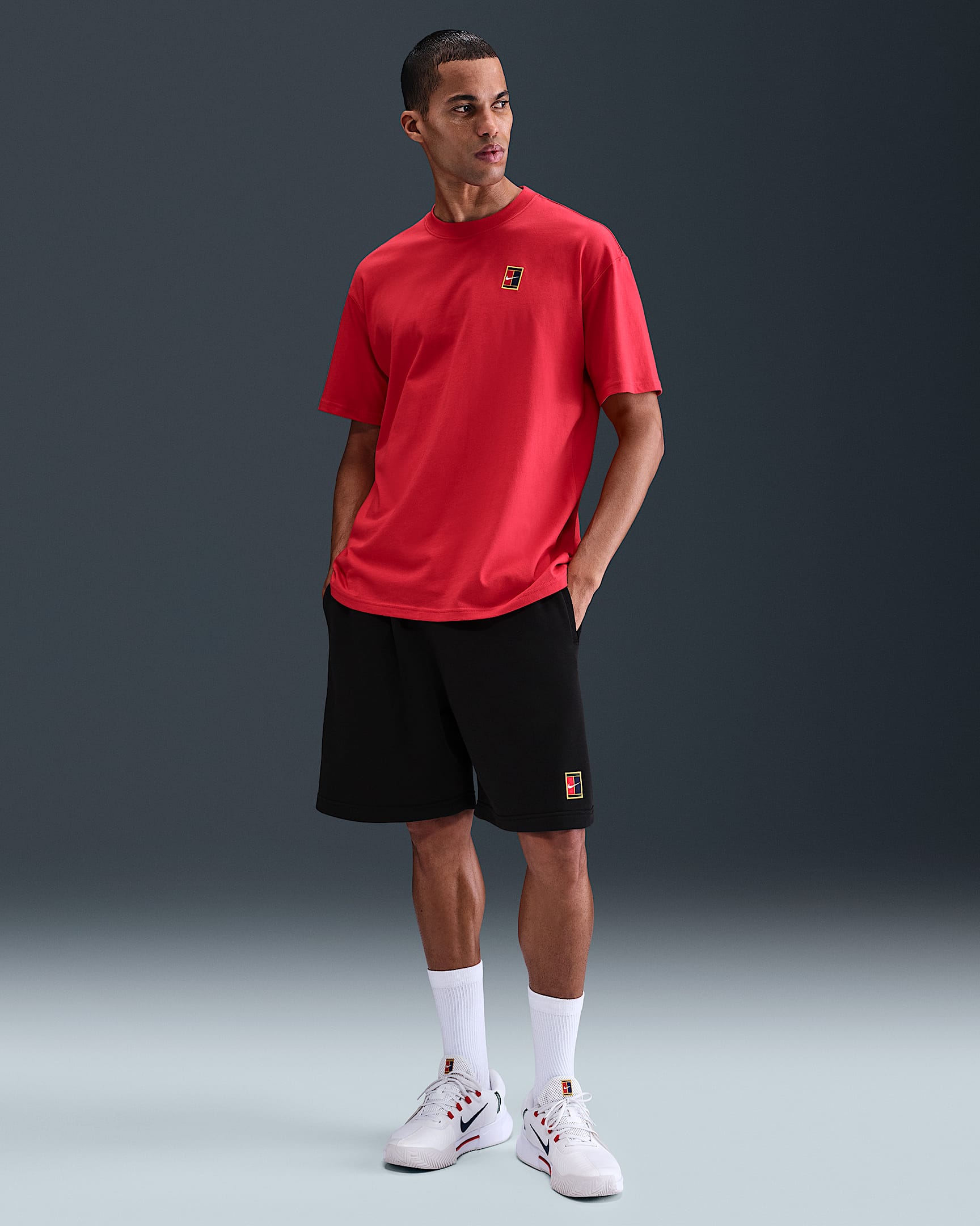 Męskie dzianinowe spodenki do tenisa Dri-FIT NikeCourt Heritage - Czerń