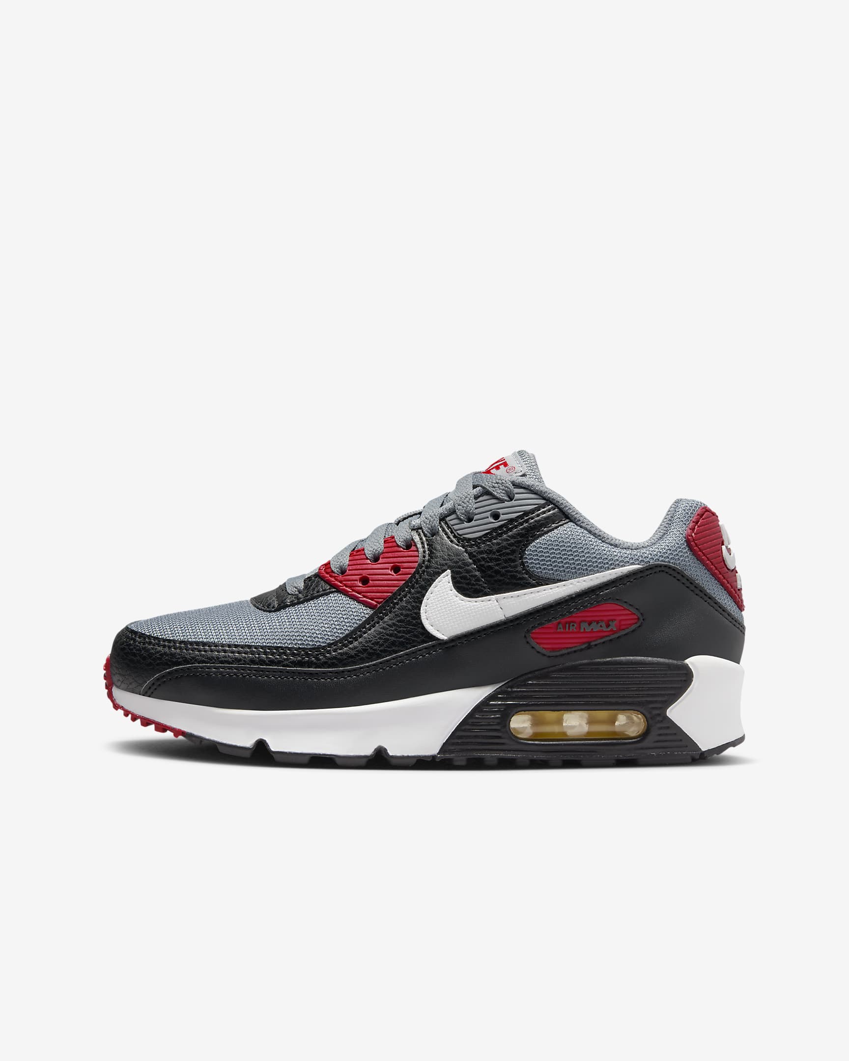 Nike Air Max 90 Older Kids' Shoe - Black/Cool Grey/Gym Red/White