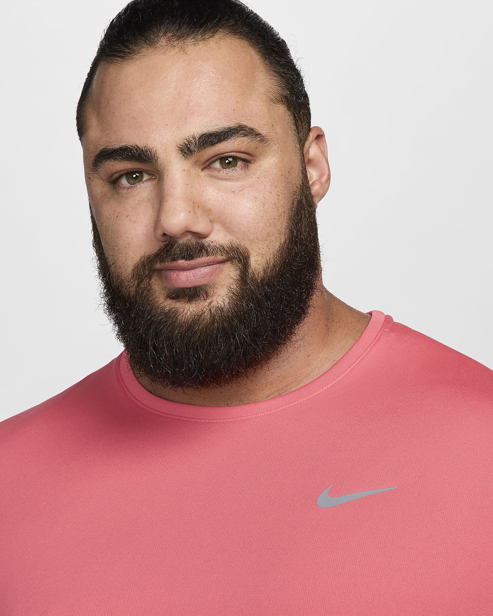 Pánské běžecké tričko Nike Miler Dri-FIT UV s krátkým rukávem - Aster Pink