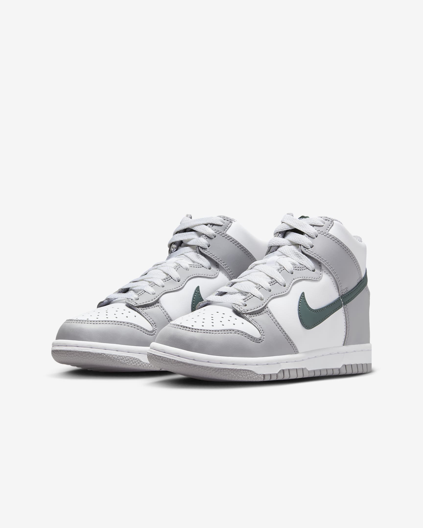 Buty dla dużych dzieci Nike Dunk High - Biel/Cement Grey/Vintage Green