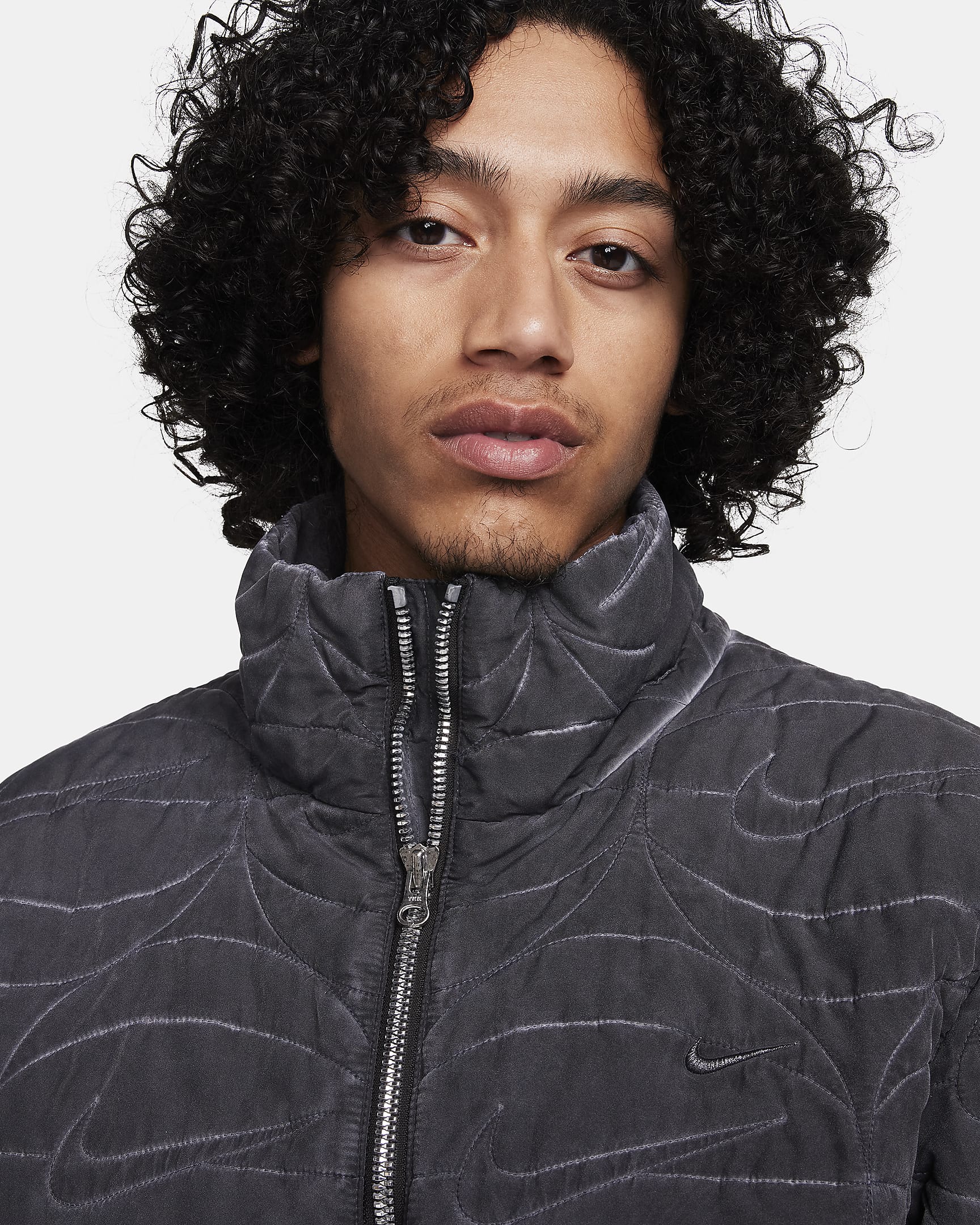 Nike Basketball-Webjacke mit durchgehendem Reißverschluss für Herren - Schwarz/Weiß