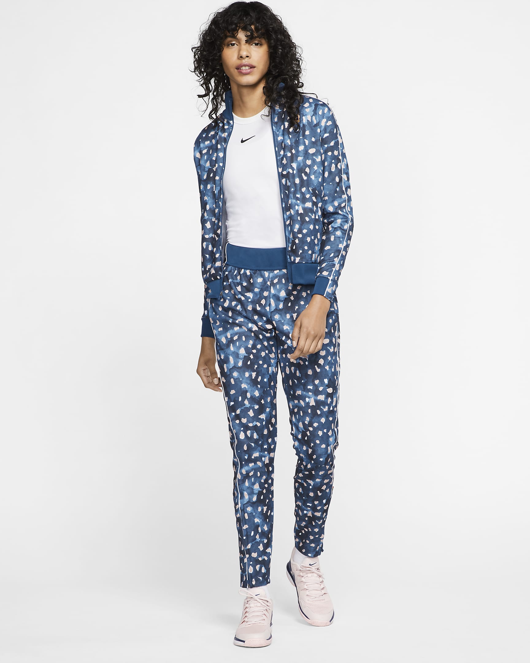 NikeCourt Women's Printed Tennis Jacket - Valerian Blue