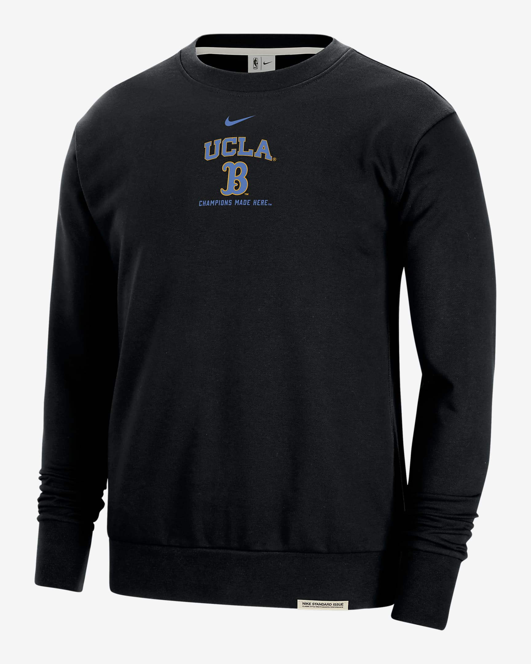 Sudadera de cuello redondo universitaria Nike de tejido Fleece para hombre UCLA Standard Issue - Negro