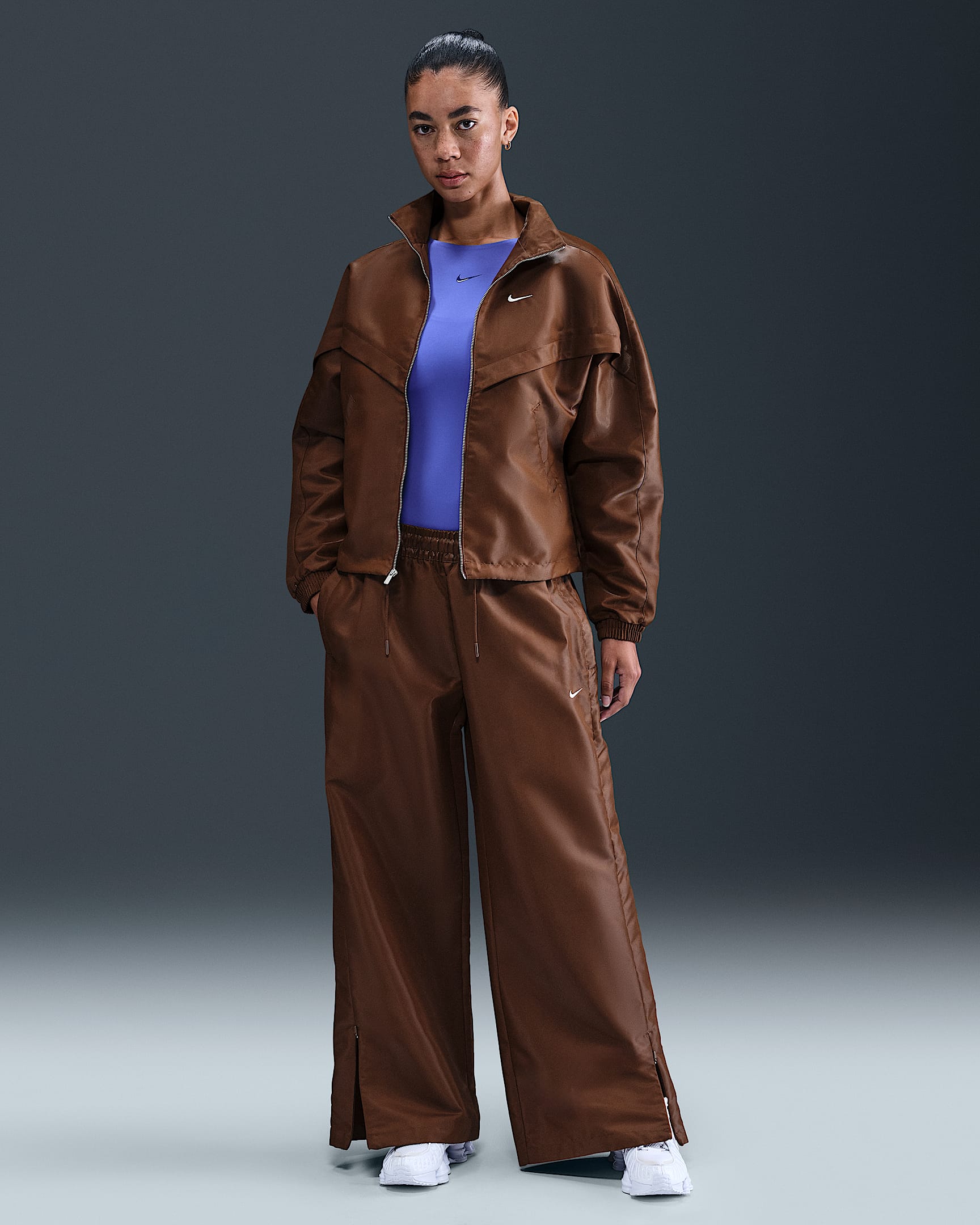 Nike Sportswear Windrunner Women's Shine Pants - Fauna Brown/Sail