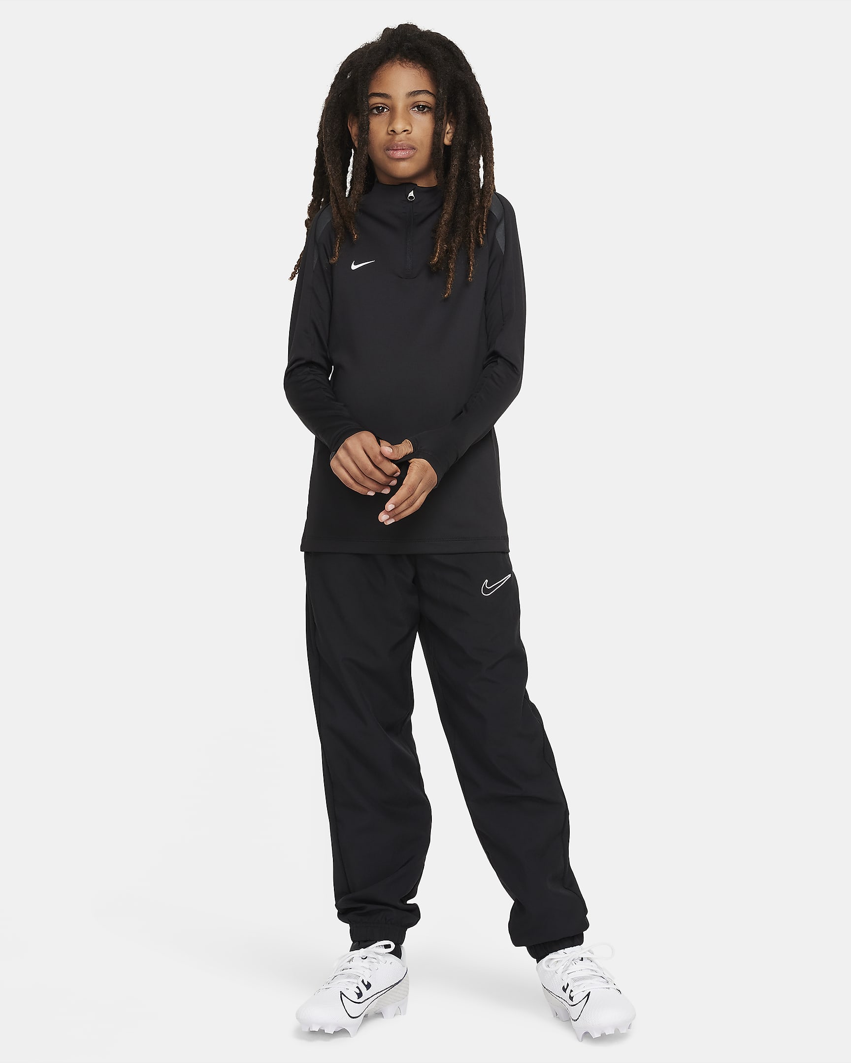 Haut d'entraînement de football Nike Dri-FIT Strike pour ado - Noir/Noir/Anthracite/Blanc