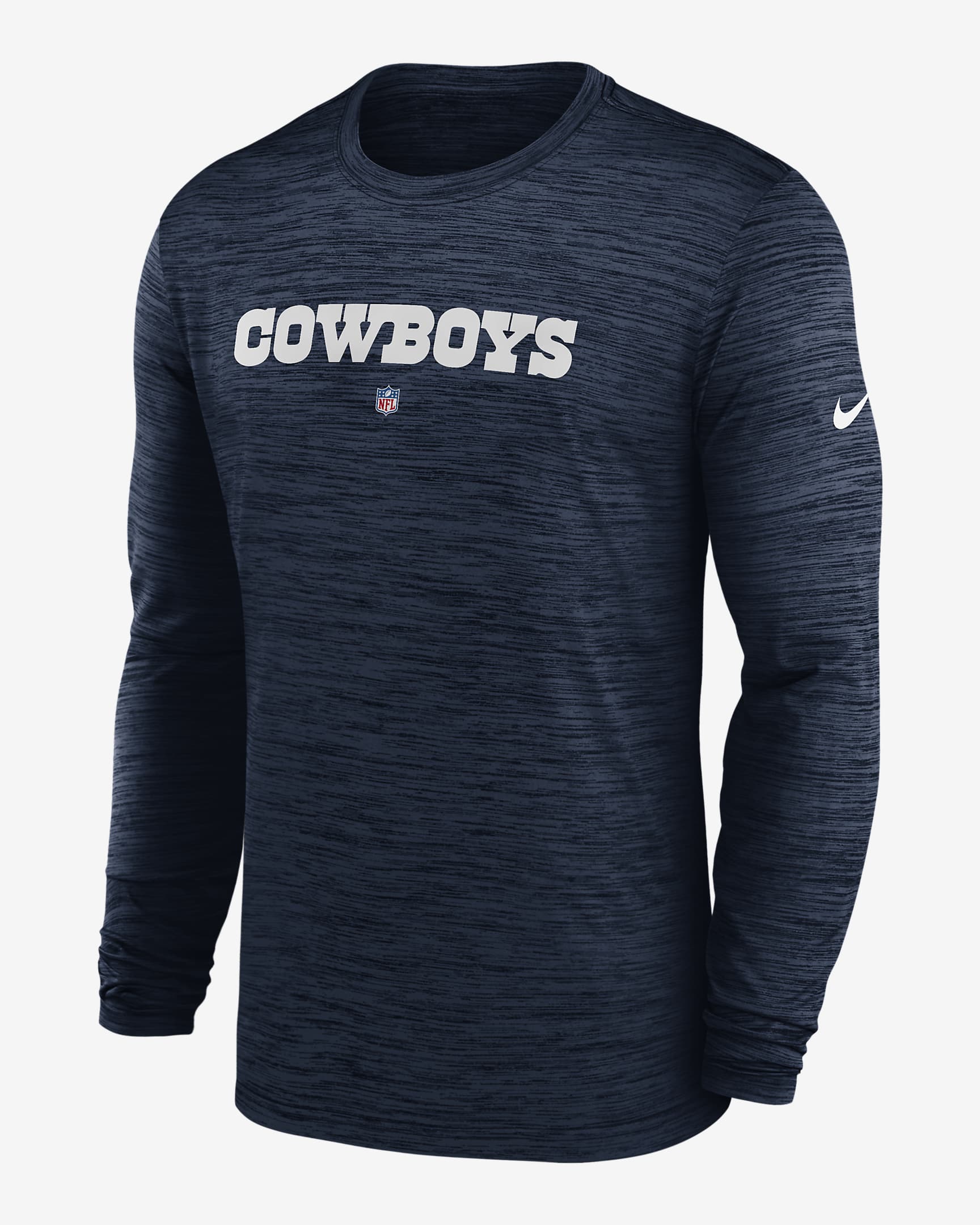 Playera de manga larga para hombre Nike DriFIT Sideline Velocity (NFL Dallas Cowboys).