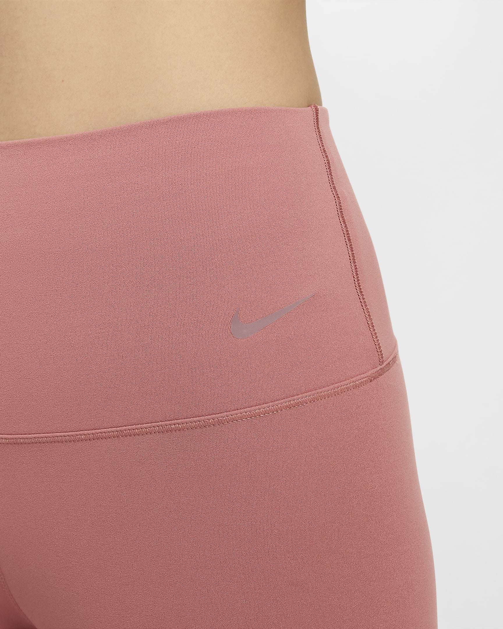 เลกกิ้งเอวสูง 7/8 ส่วนผู้หญิงซัพพอร์ตแบบอ่อนโยน Nike Zenvy - Canyon Pink/ดำ