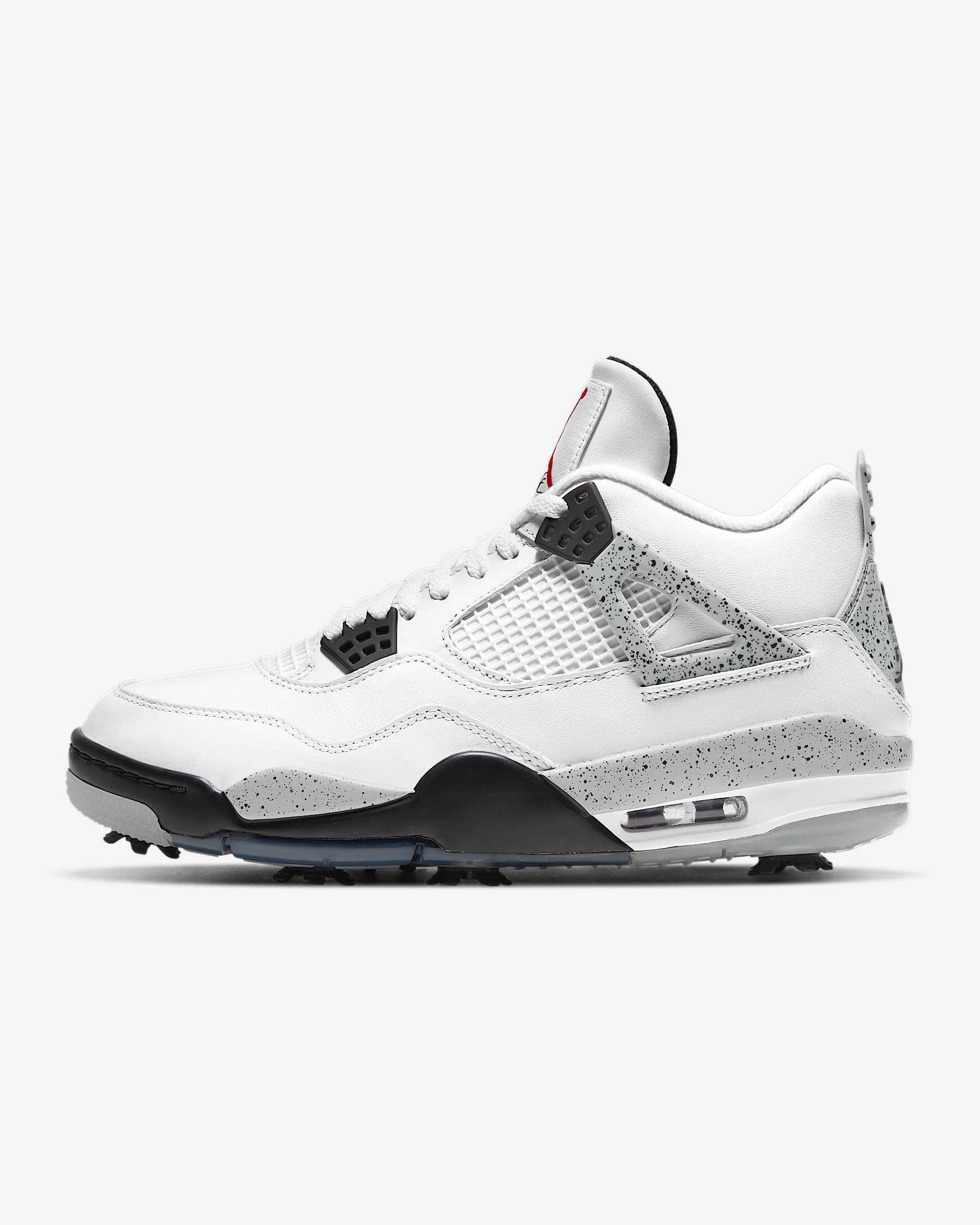 Jordan 4 G Golf Shoes - White/Tech Grey/Black/Fire Red