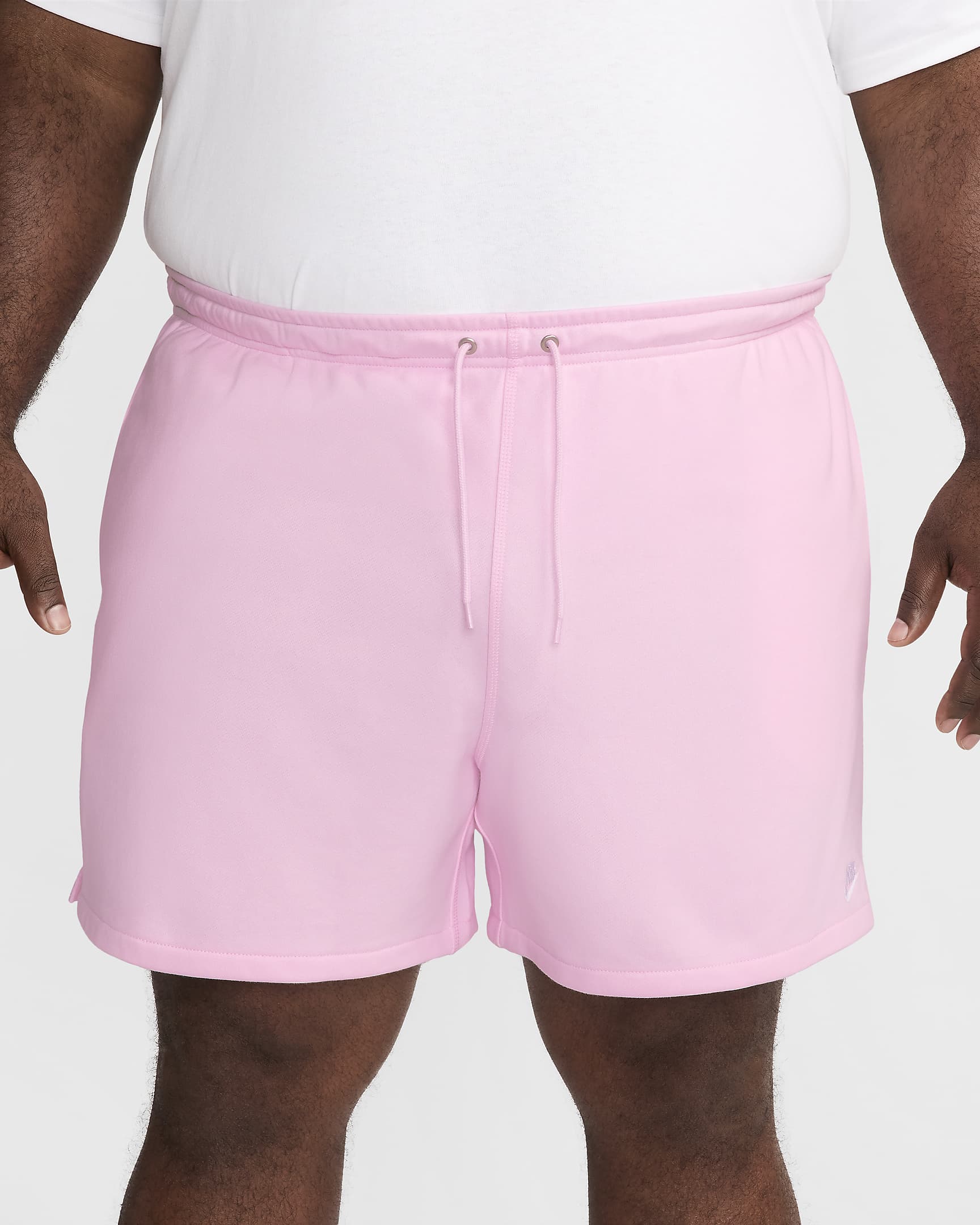 Nike Club Flow frottéshorts til herre - Pink Foam/Pink Foam/Hvit