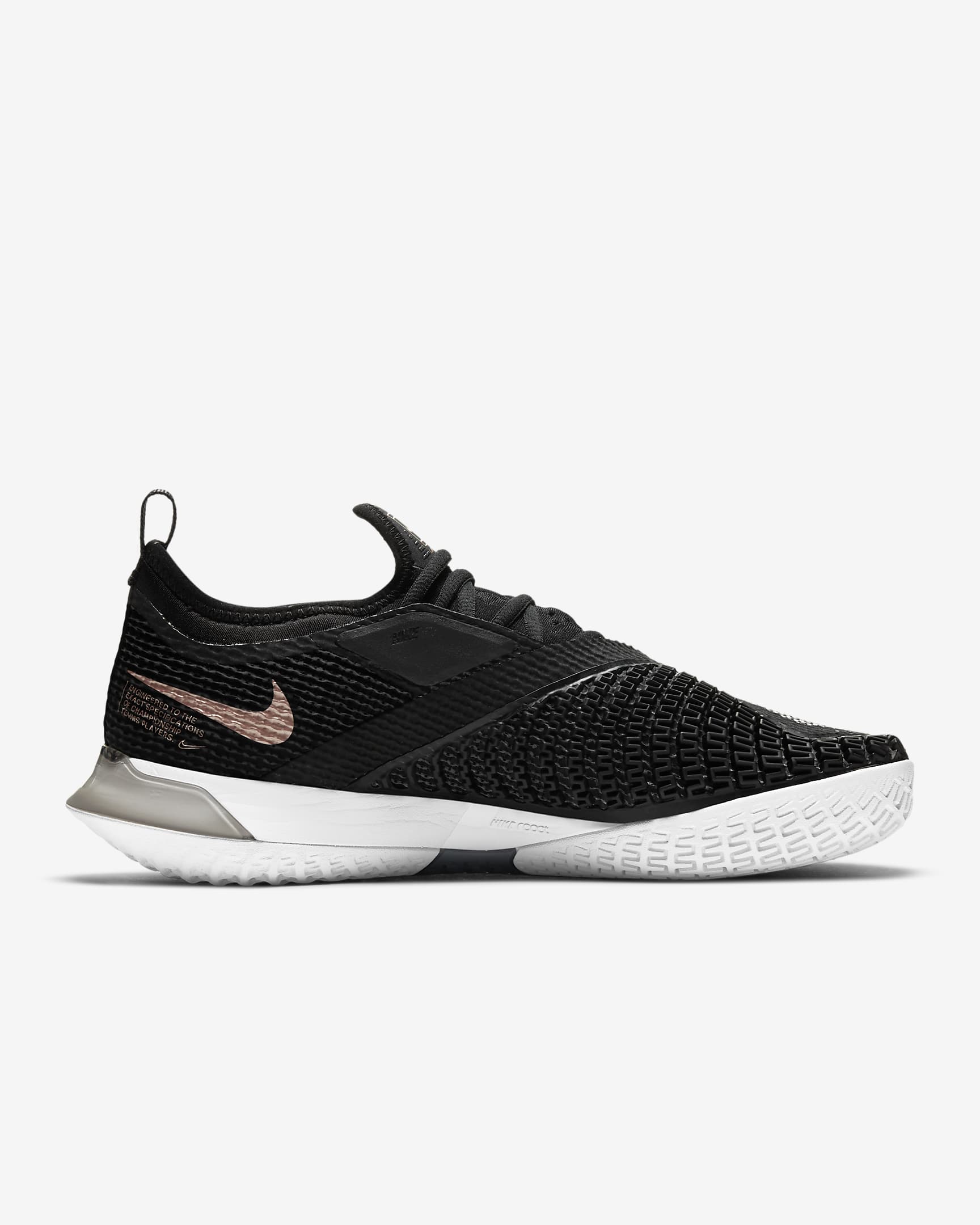 NikeCourt React Vapor NXT Women's Hard Court Tennis Shoes - Black/Metallic Red Bronze/White