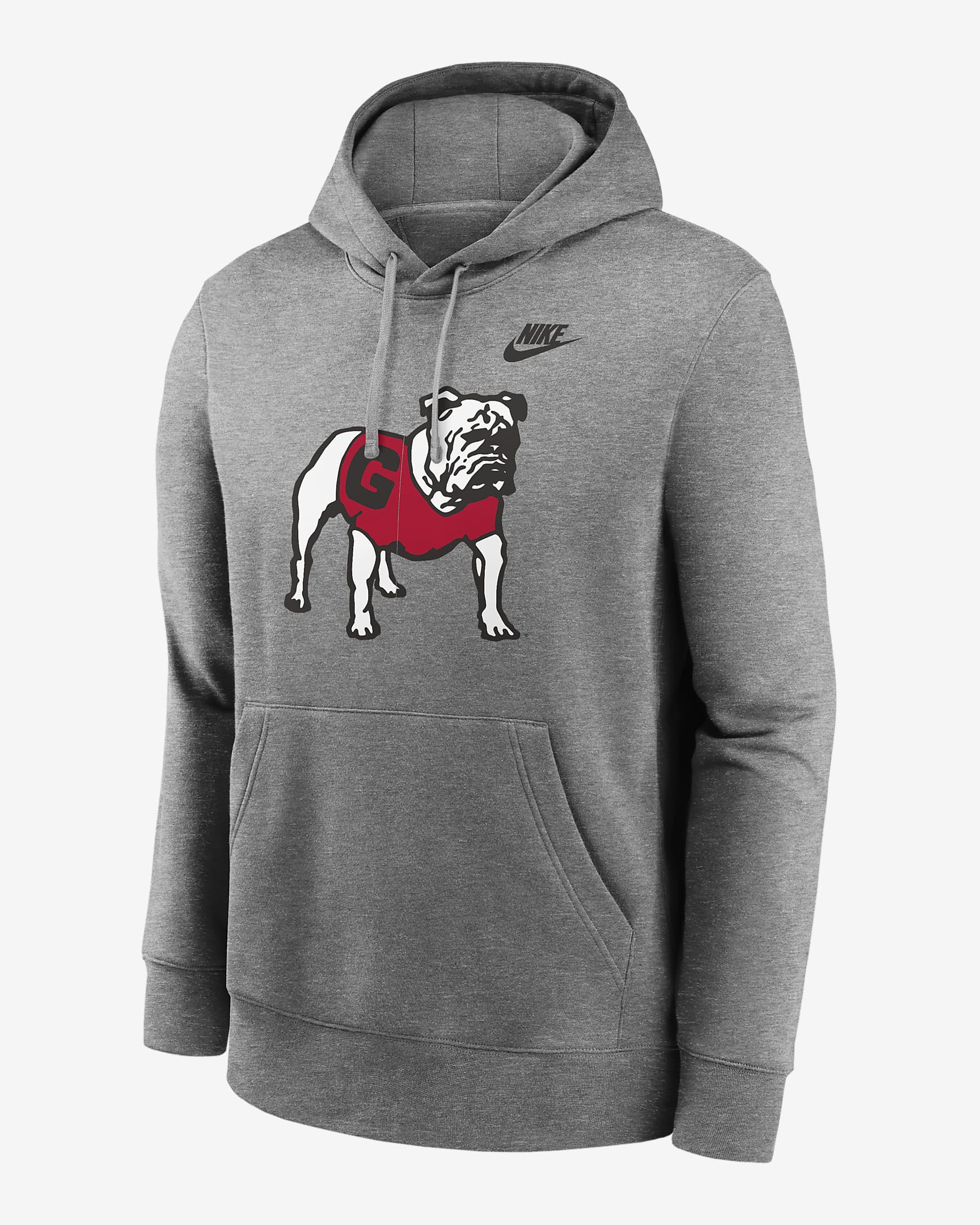 Georgia Bulldogs Legacy Club Primary Logo Men's Nike College Pullover Hoodie - Dark Grey Heather