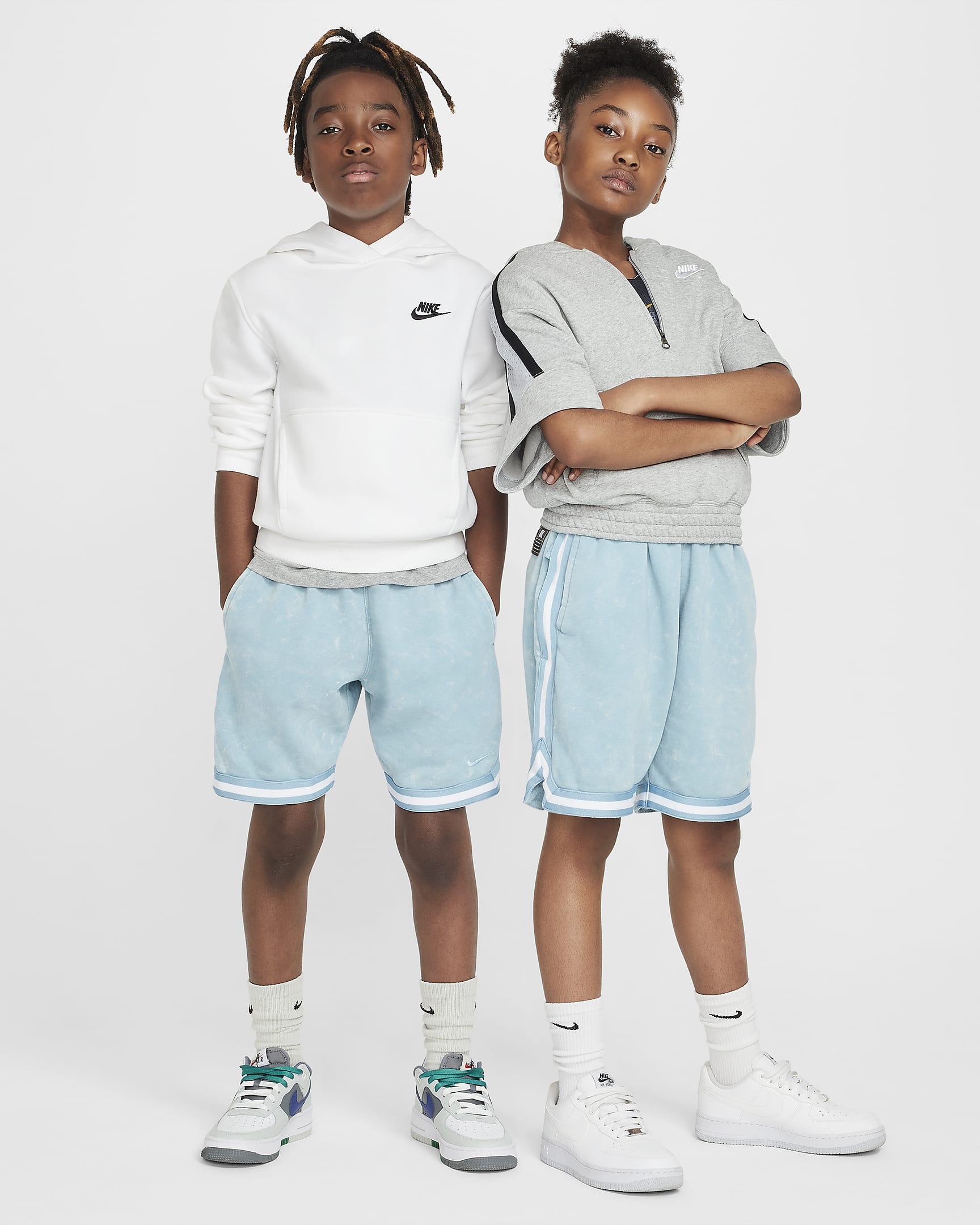 Nike DNA Culture Of Basketball Big Kids' Fleece Basketball Shorts - Denim Turquoise/Mystic Navy/Denim Turquoise