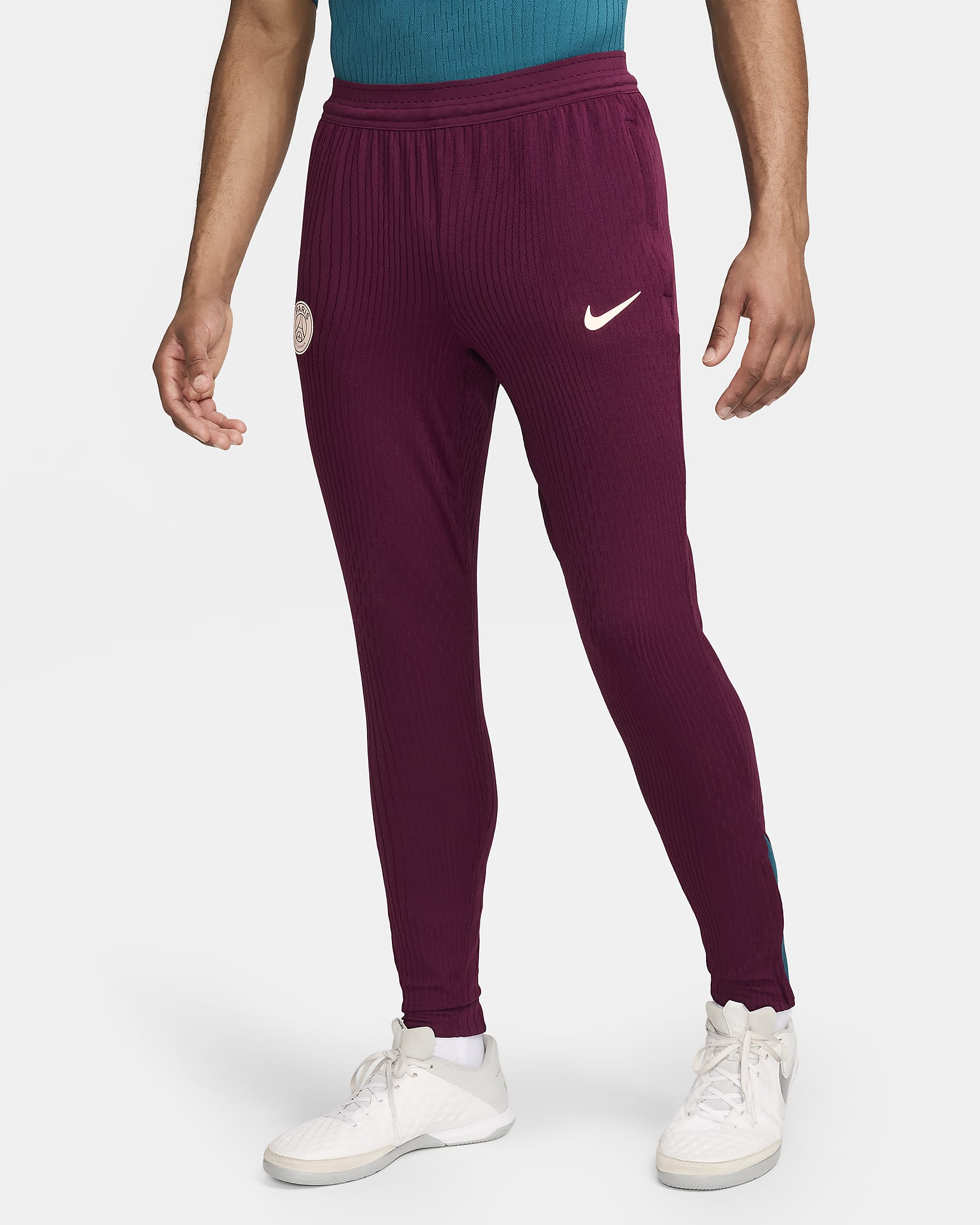 Paris Saint-Germain Strike Elite Men's Nike Dri-FIT ADV Football Knit Pants - Bordeaux/Geode Teal/Guava Ice