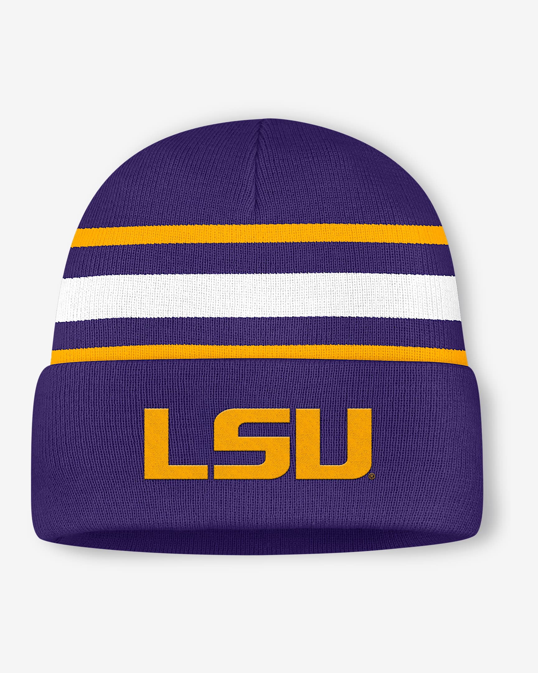 Gorro con dobladillo universitario Nike para hombre LSU Primetime Utility Campus - Morado