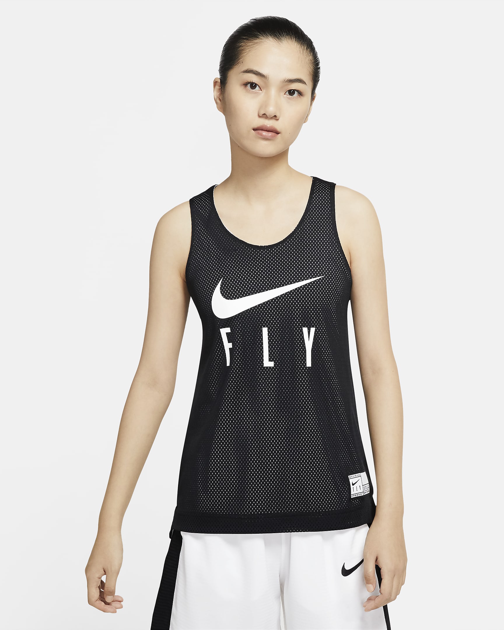 Nike Swoosh Fly Women's Reversible Basketball Jersey - Black/White/White