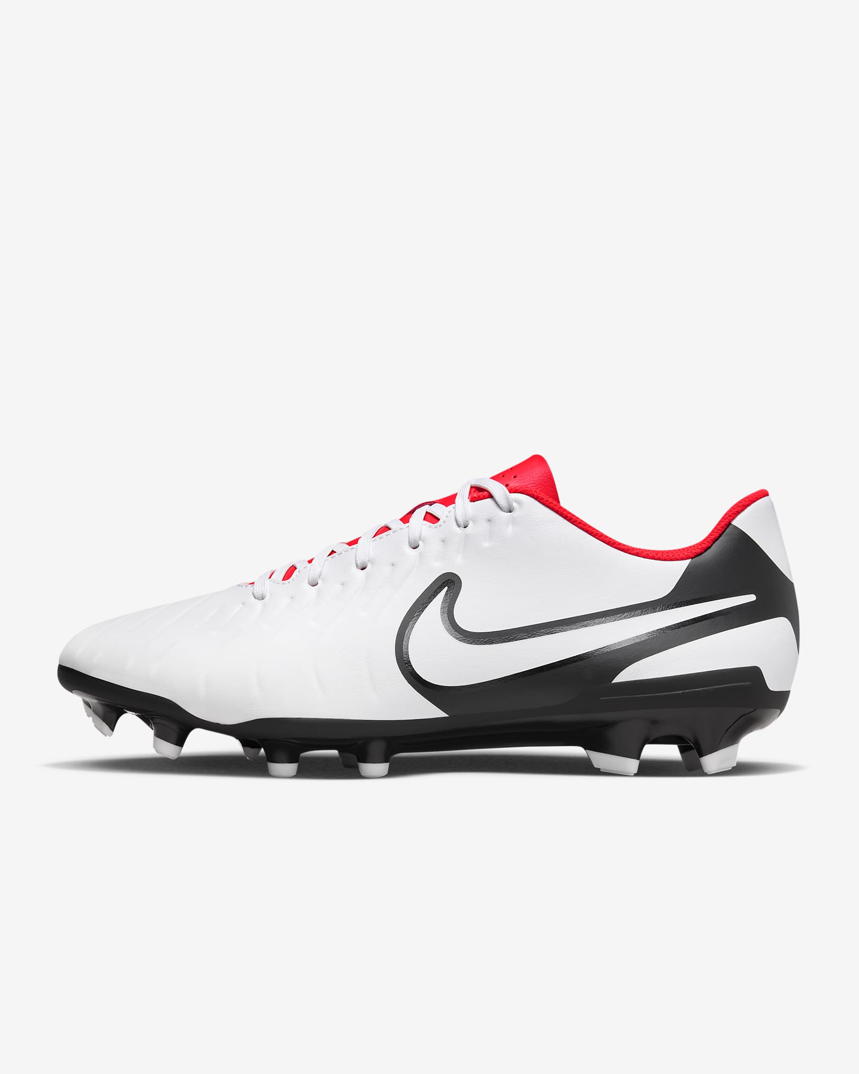 Nike Tiempo Legend 10 Club Multi-Ground Low-Top Football Boot - White/Bright Crimson/Black