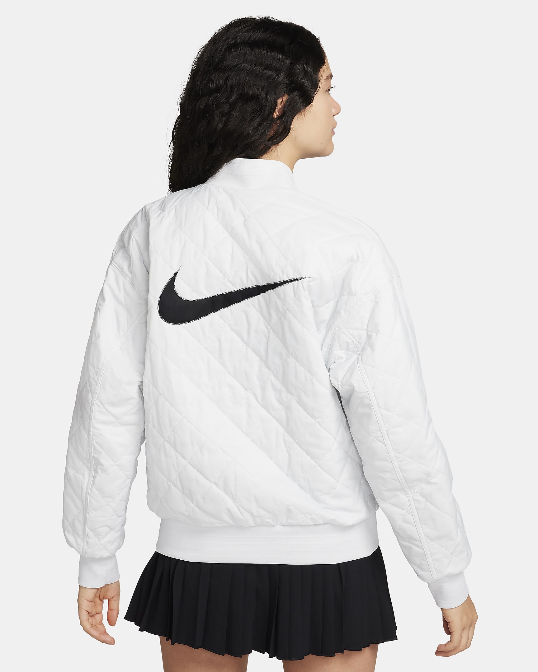 Nike Sportswear Women's Reversible Varsity Bomber Jacket - Photon Dust/Photon Dust/Black