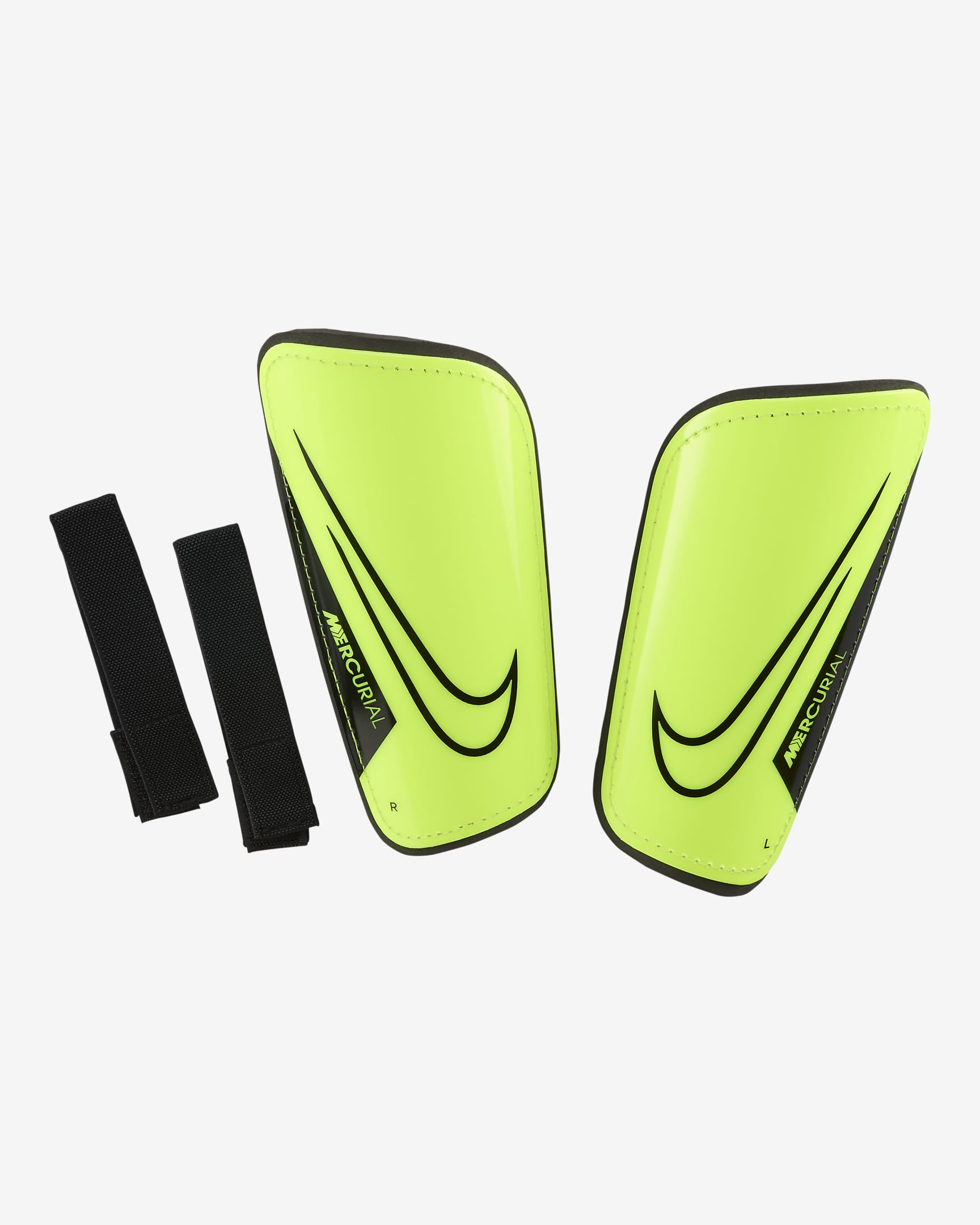 Nike Mercurial Hardshell-fodboldbenskinner - Volt/sort/sort