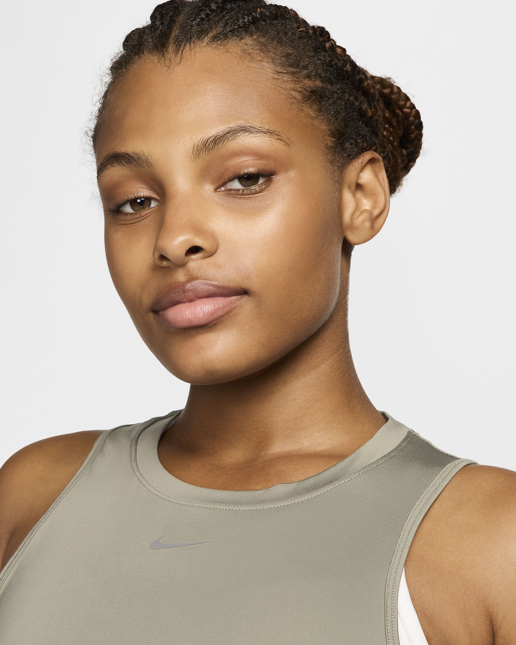 Nike One Classic Women's Dri-FIT Cropped Tank Top - Light Army/Black