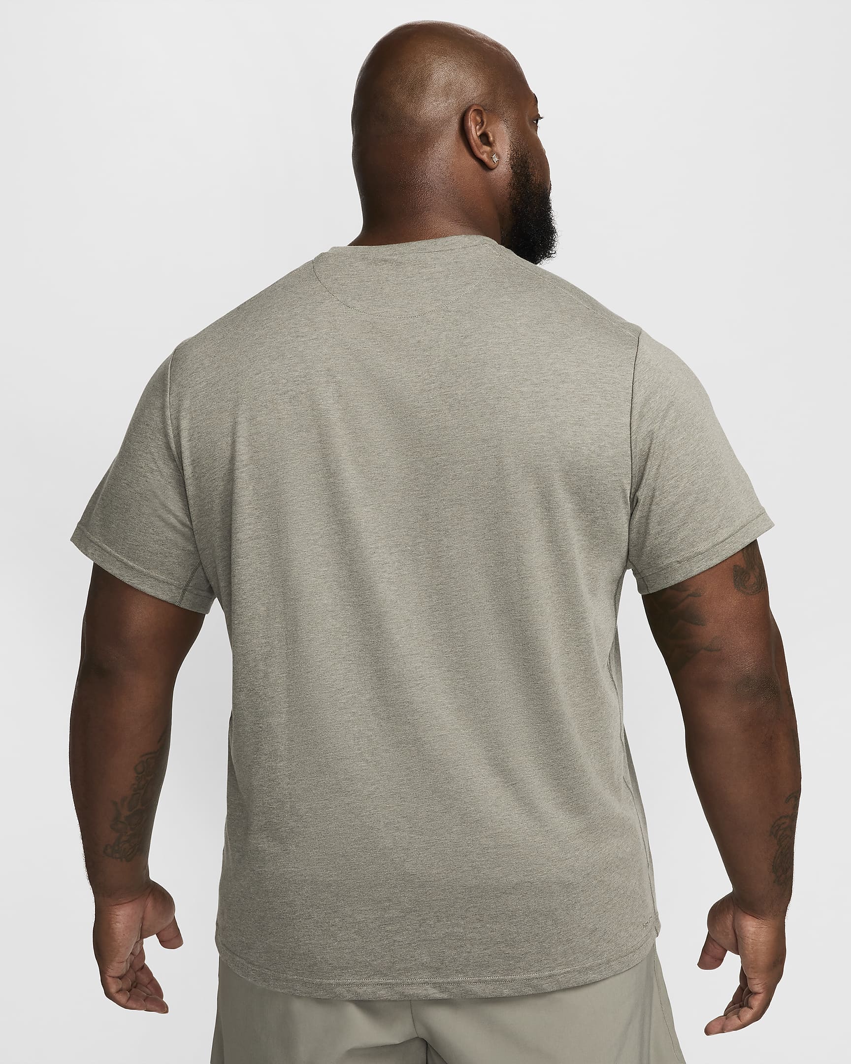 Nike Primary Swoosh Men's Dri-FIT Short-Sleeve Versatile Top - Dark Stucco/Cargo Khaki/Heather/Dark Stucco