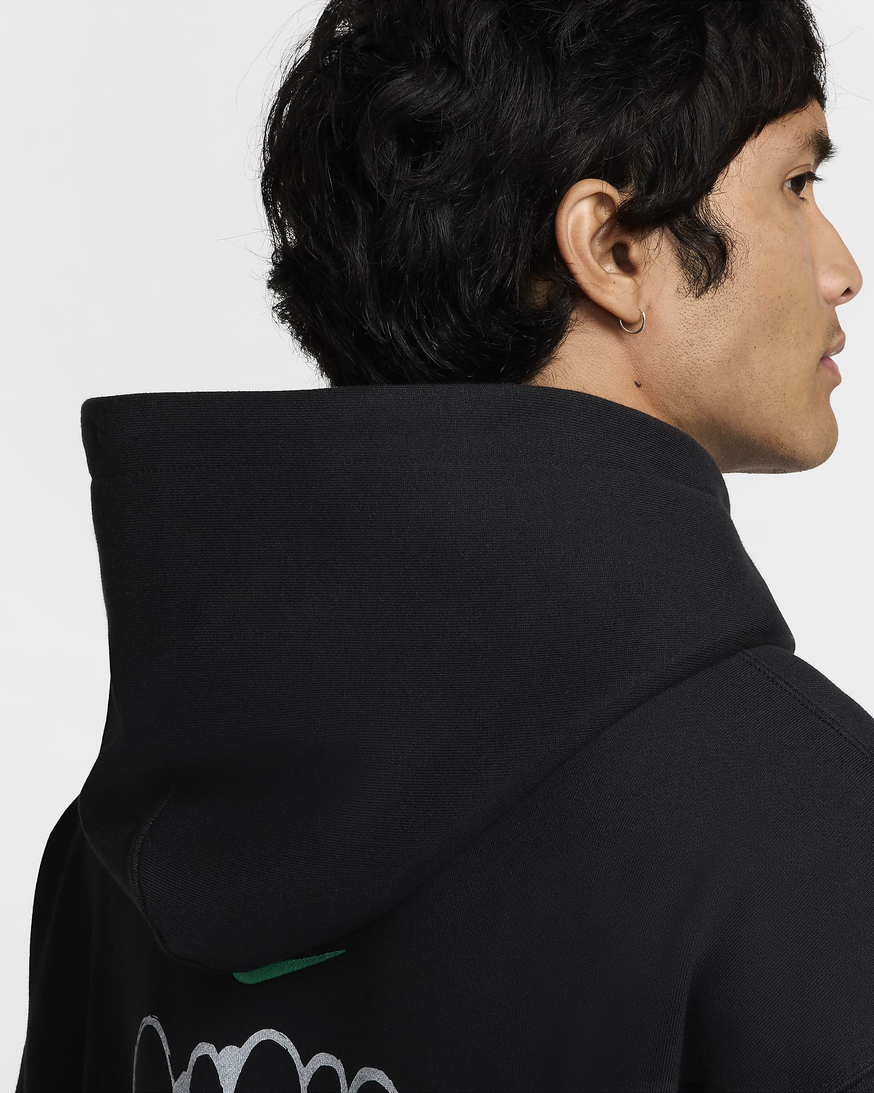 Nike Solo Swoosh Fleece-Hoodie für Herren - Schwarz/Malachite