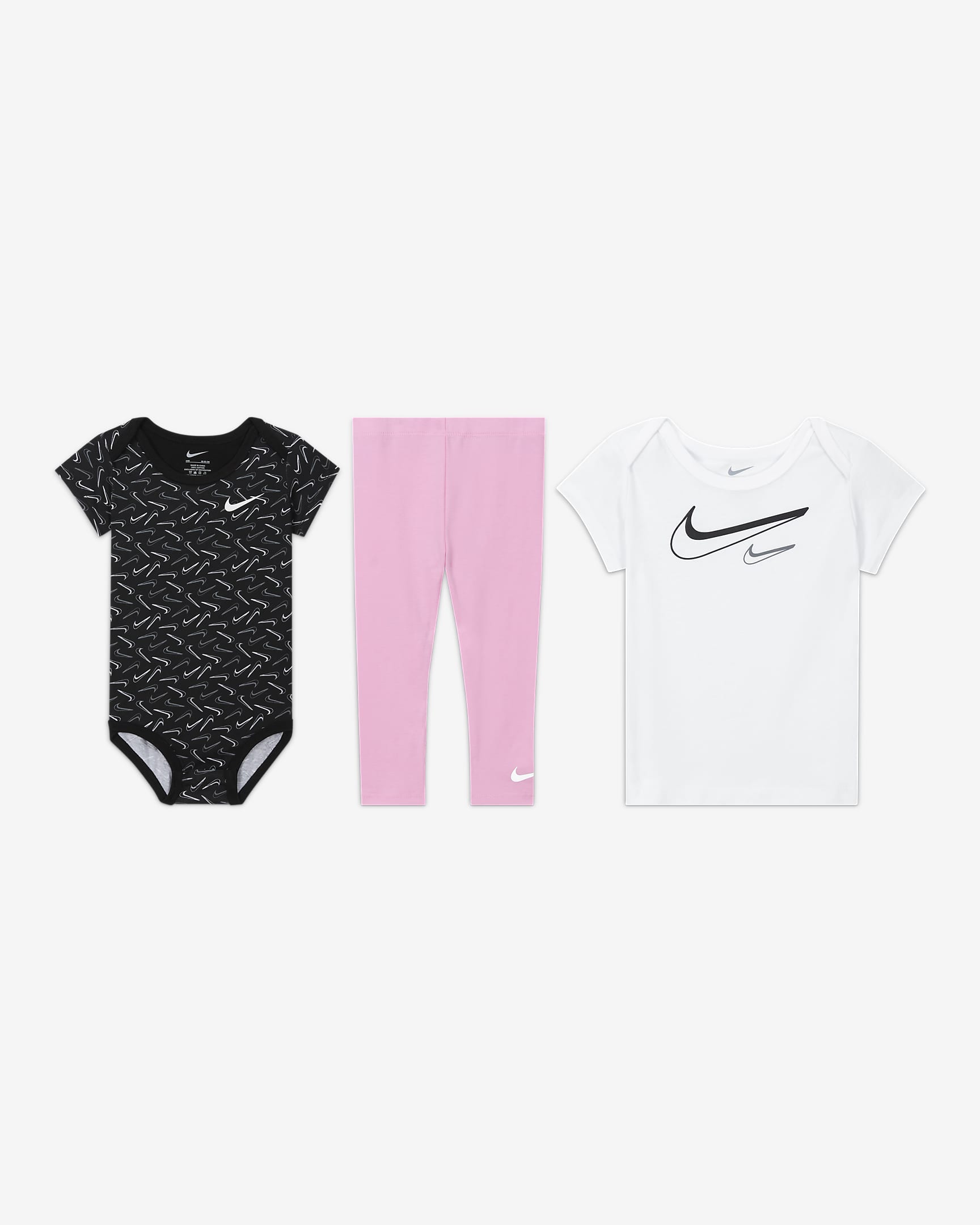 Conjunto de 3 piezas de body para bebé (12 a 24 meses) Nike Swoosh Logo - Multicolor