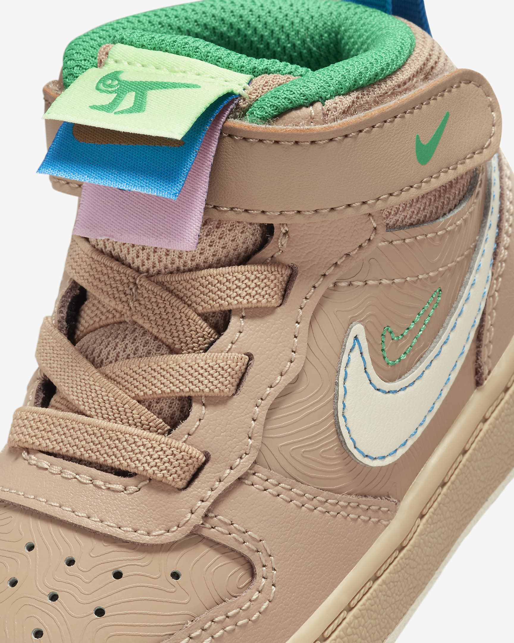 Nike Court Borough Mid 2 SE Baby/Toddler Shoes - Hemp/Barely Volt/Light Photo Blue/Coconut Milk