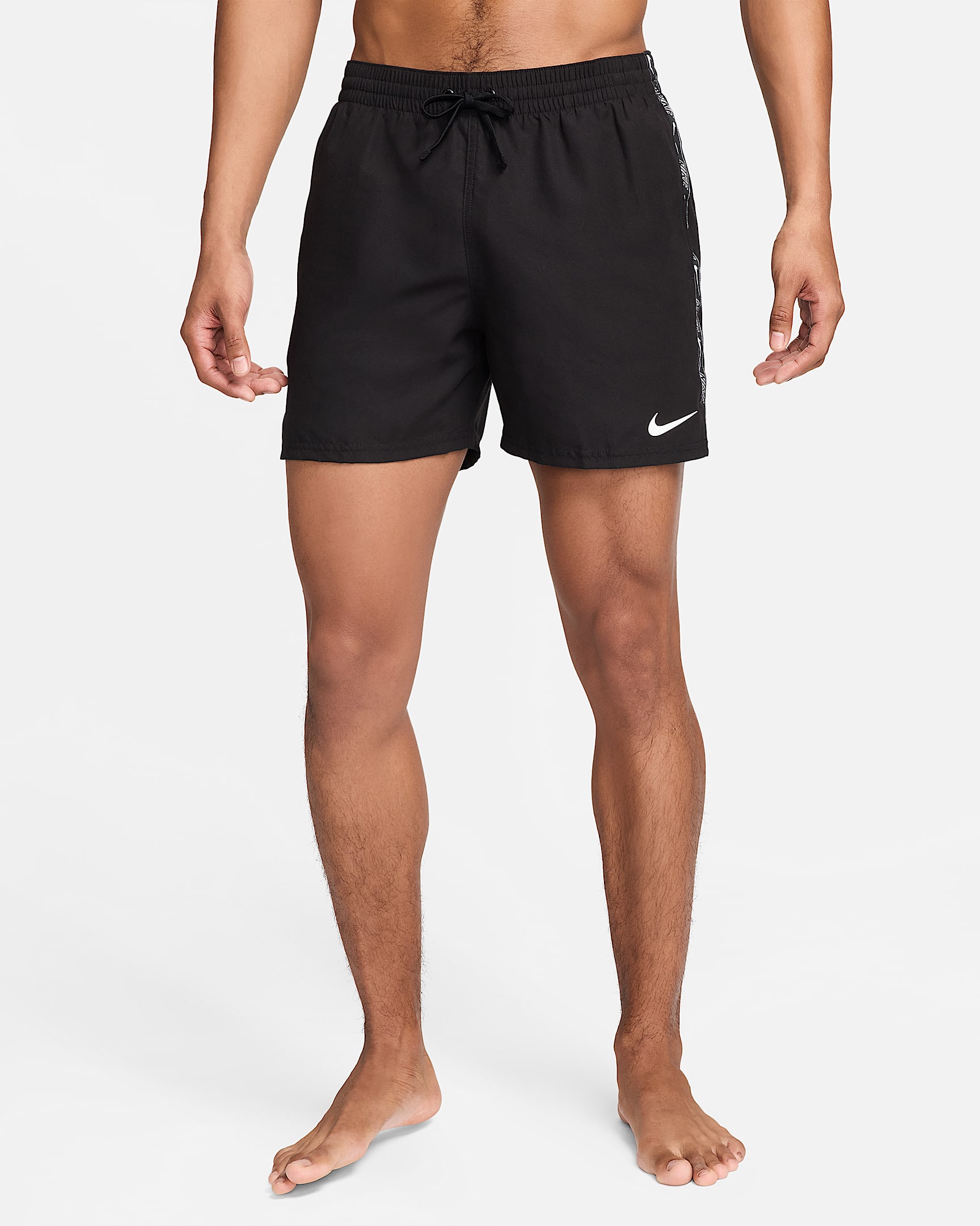 Nike Swim Logo Tape Lap Men's 13cm (approx.) Volley Shorts - Black/White