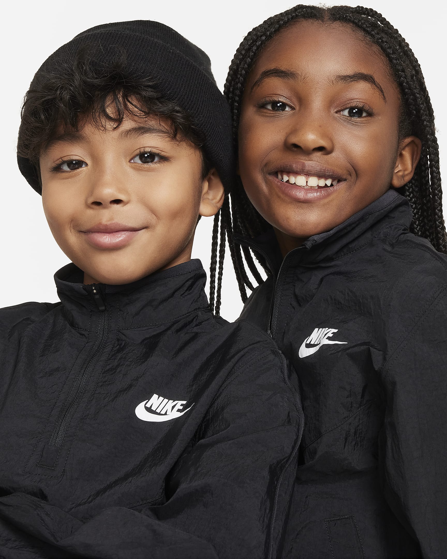 Nike Sportswear-tracksuit til større børn - sort/sort/hvid