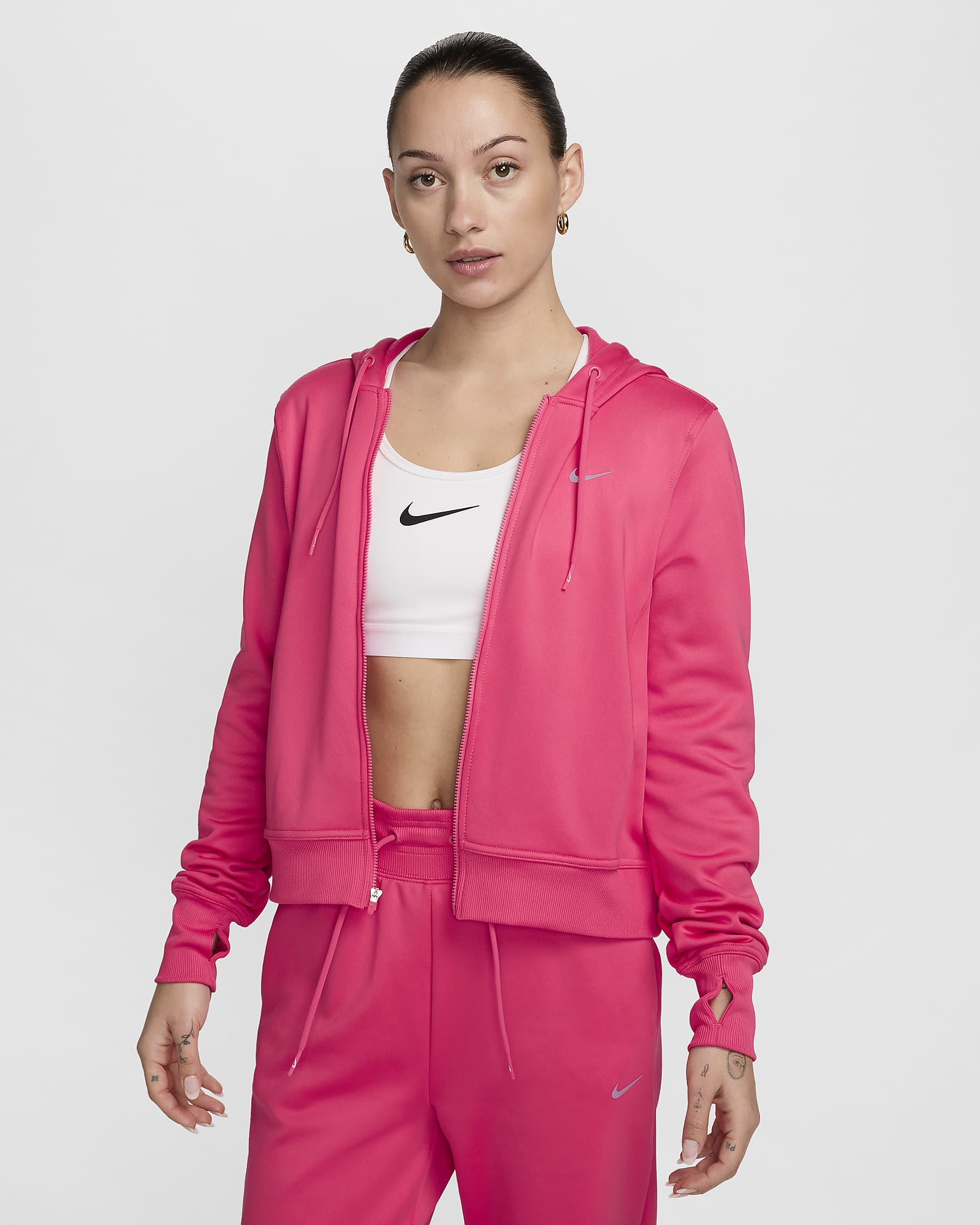 Nike Therma-FIT One Women's Full-Zip Hoodie - Aster Pink/Black