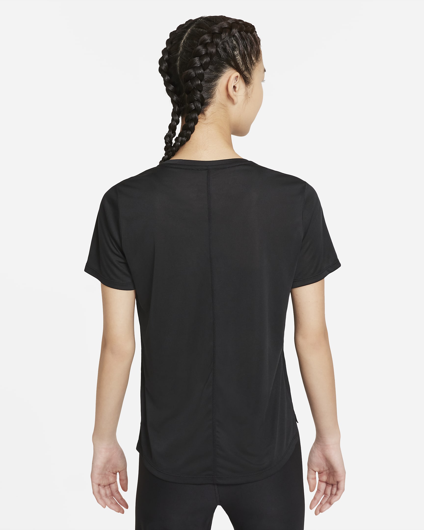 Nike Dri-FIT One Women's Standard-Fit Short-Sleeve Top - Black/White