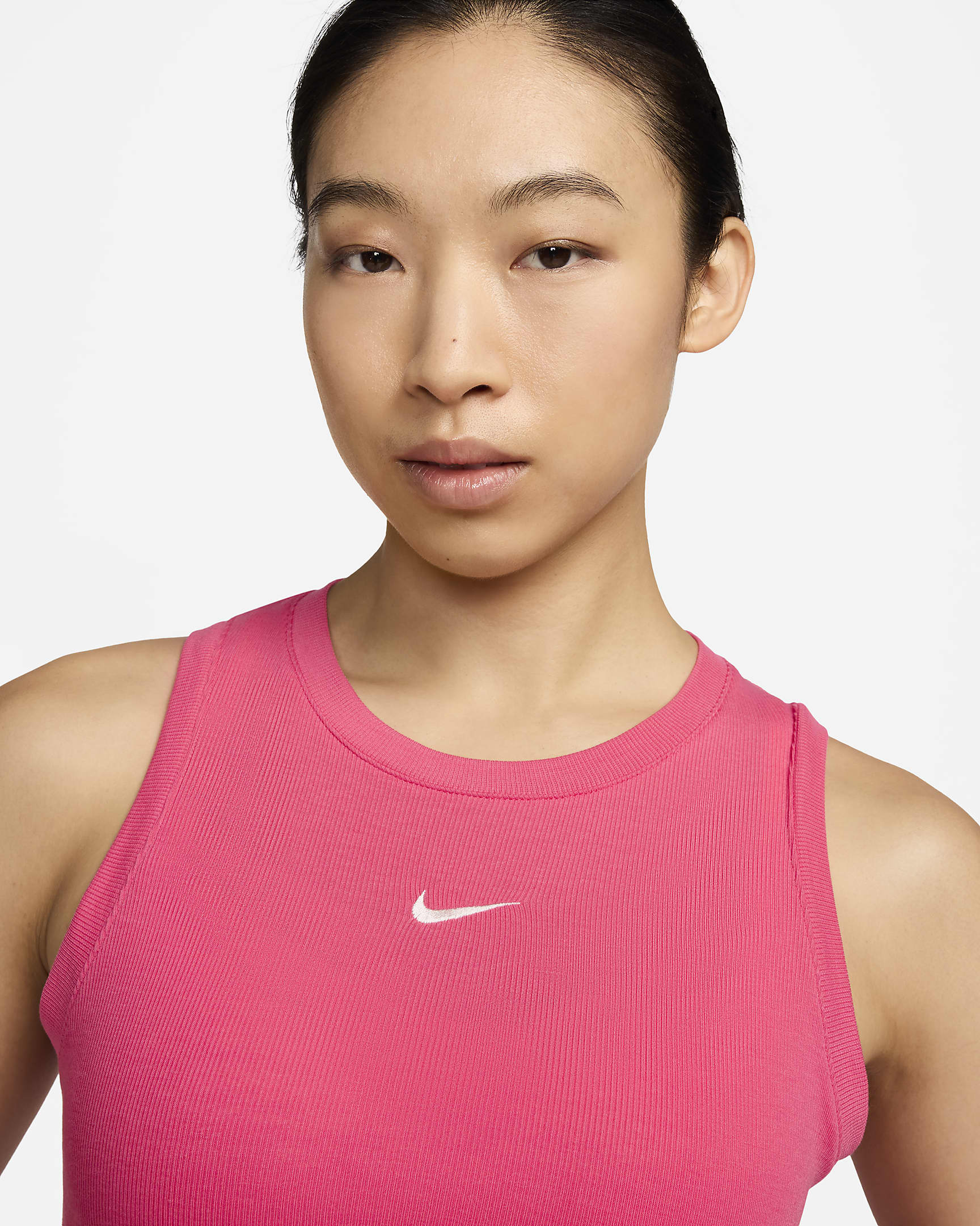 Nike Sportswear Essentials Women's Ribbed Cropped Tank - Aster Pink/Sail