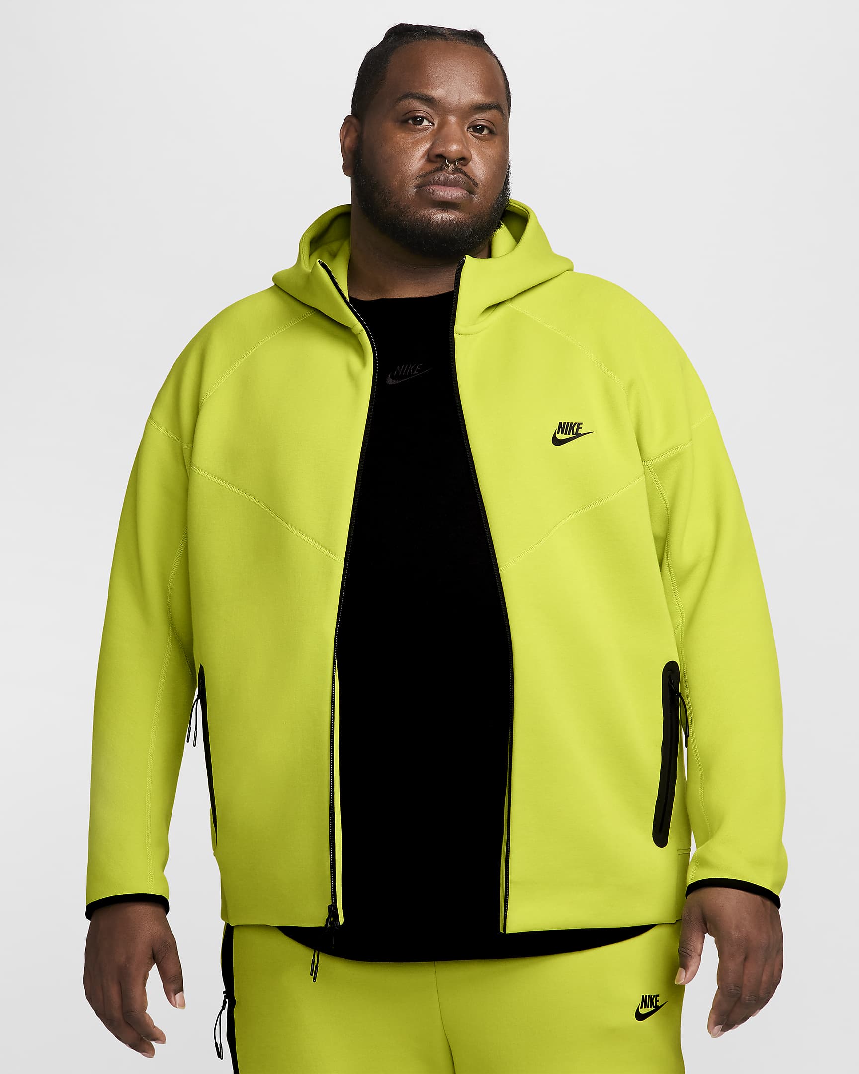 Nike Sportswear Tech Fleece Windrunner Men's Full-Zip Hoodie - Bright Cactus/Black