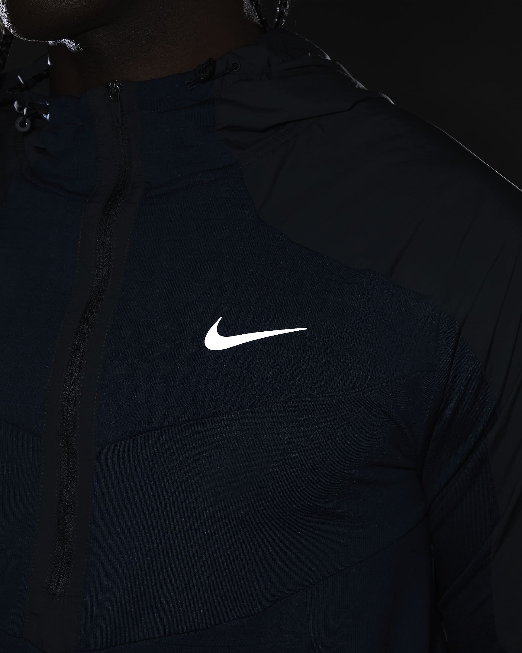 Haut de running à manches longues Nike pour Homme - Armory Navy/Dark Smoke Grey/Noir