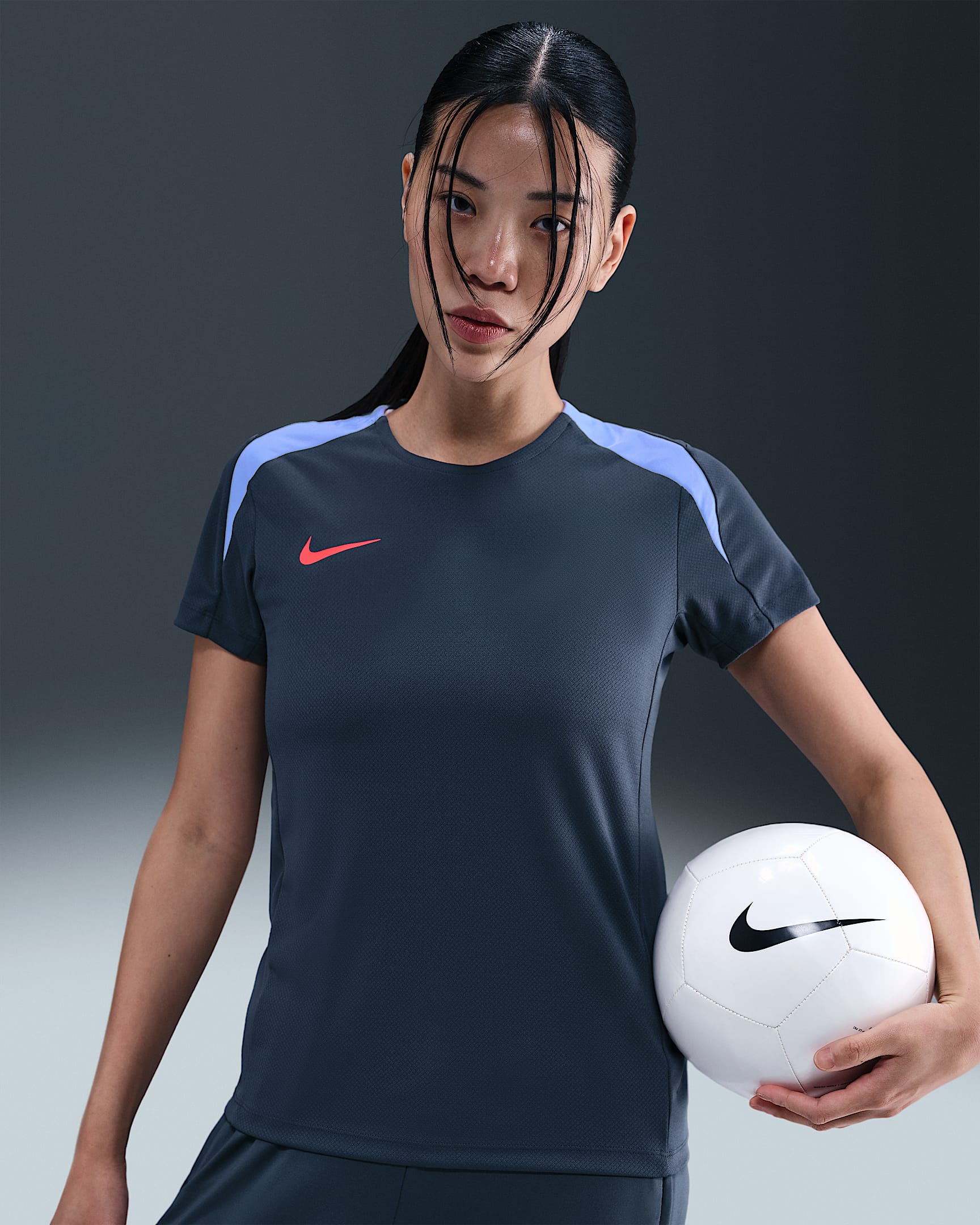 Nike Strike Women's Dri-FIT Short-Sleeve Football Top - Thunder Blue/Royal Tint/Bright Crimson