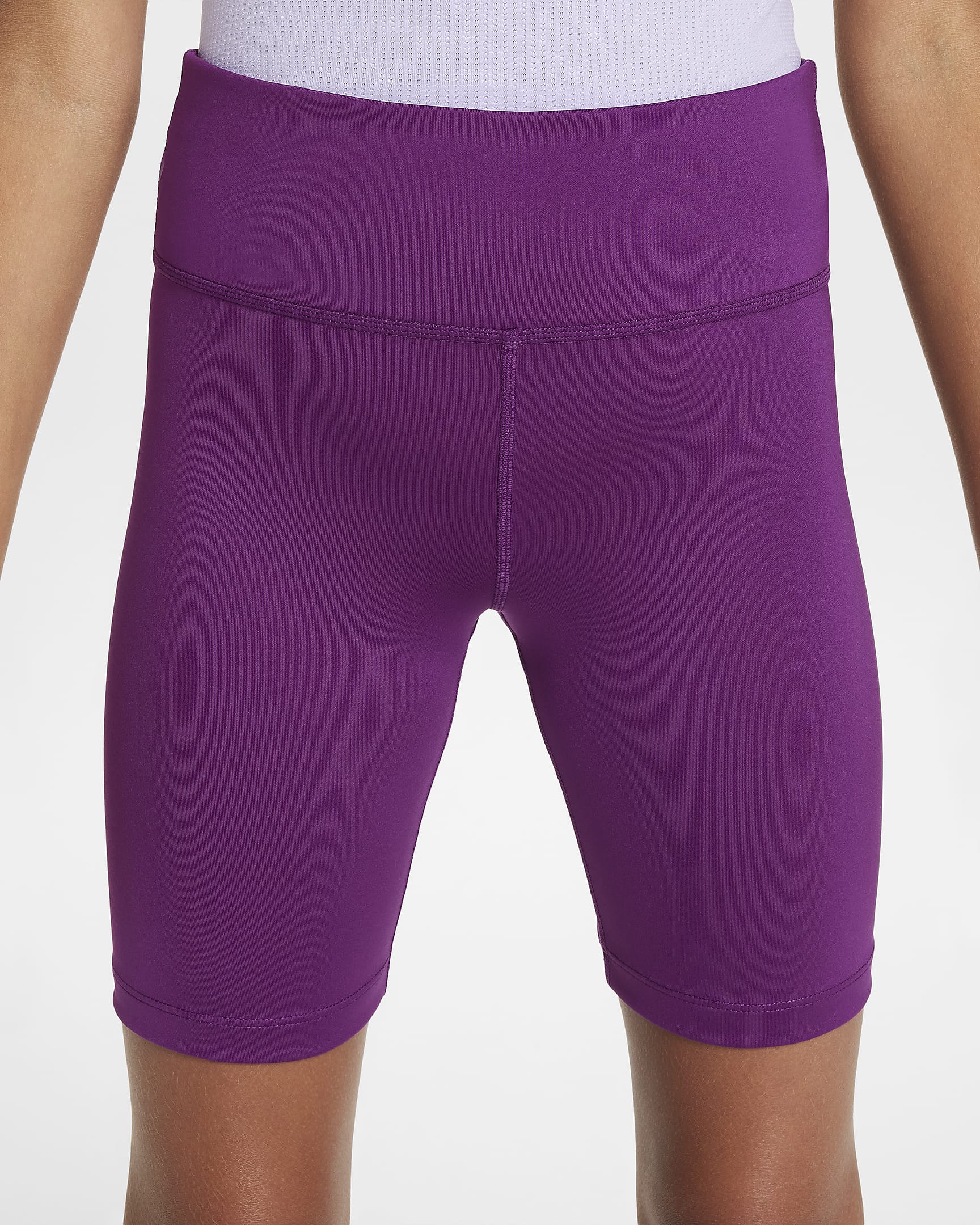 Nike One Older Kids' (Girls') Biker Shorts - Viotech/White