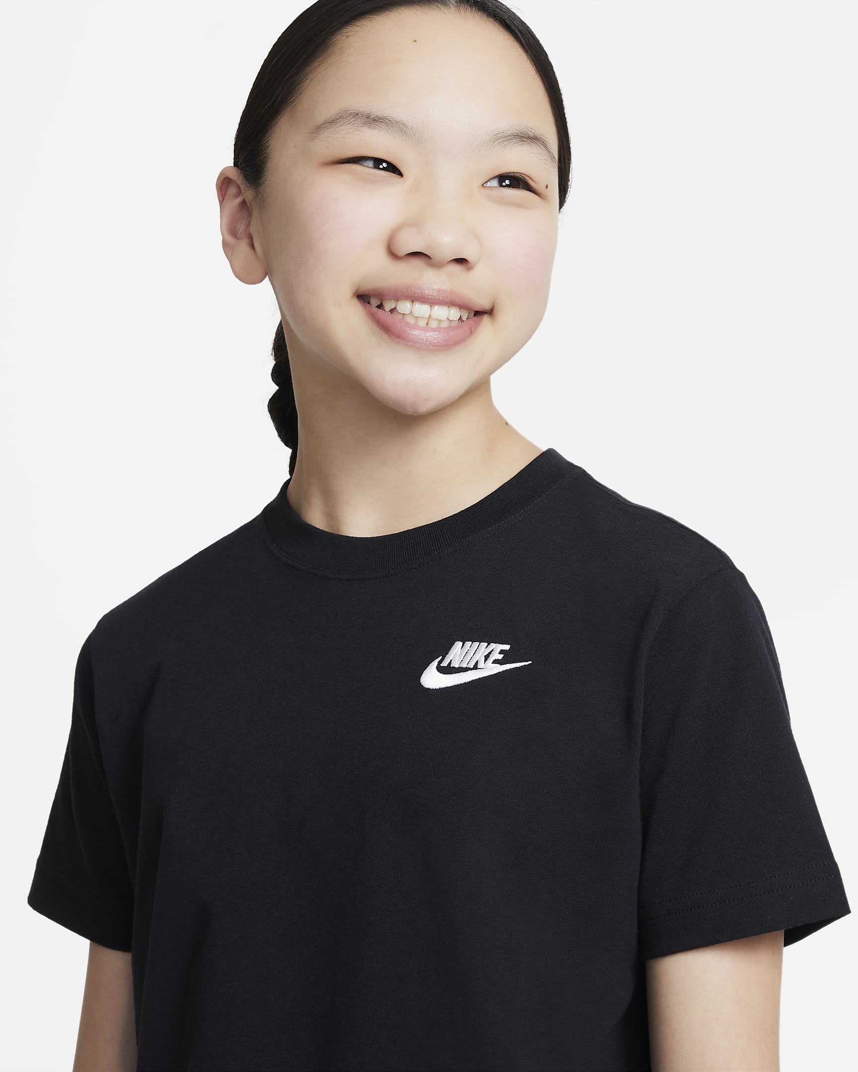 Tee-shirt Nike Sportswear pour ado (fille) - Noir/Blanc
