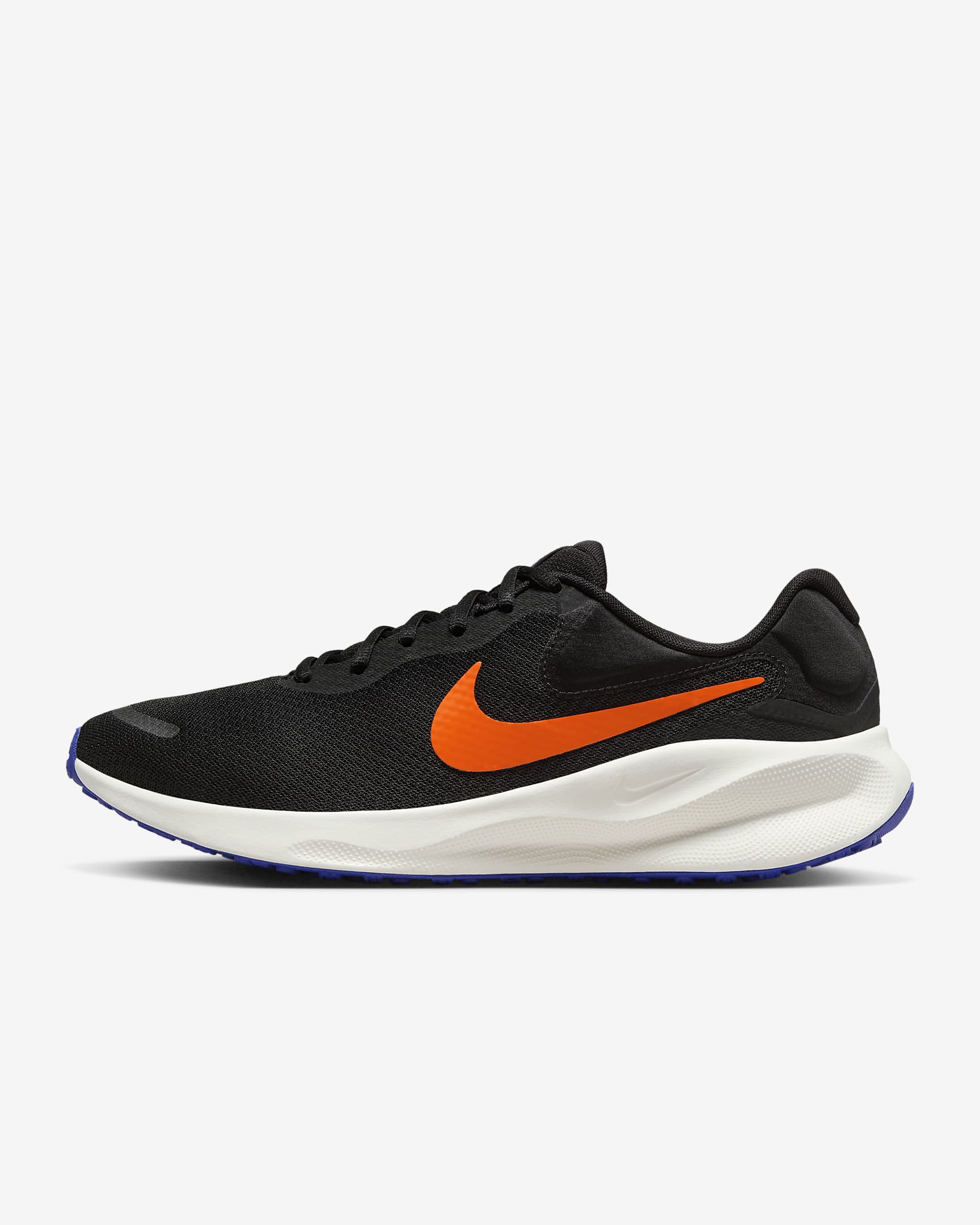 รองเท้าวิ่งโร้ดรันนิ่งผู้ชาย Nike Revolution 7 - ดำ/Astronomy Blue/Sail/Hyper Crimson