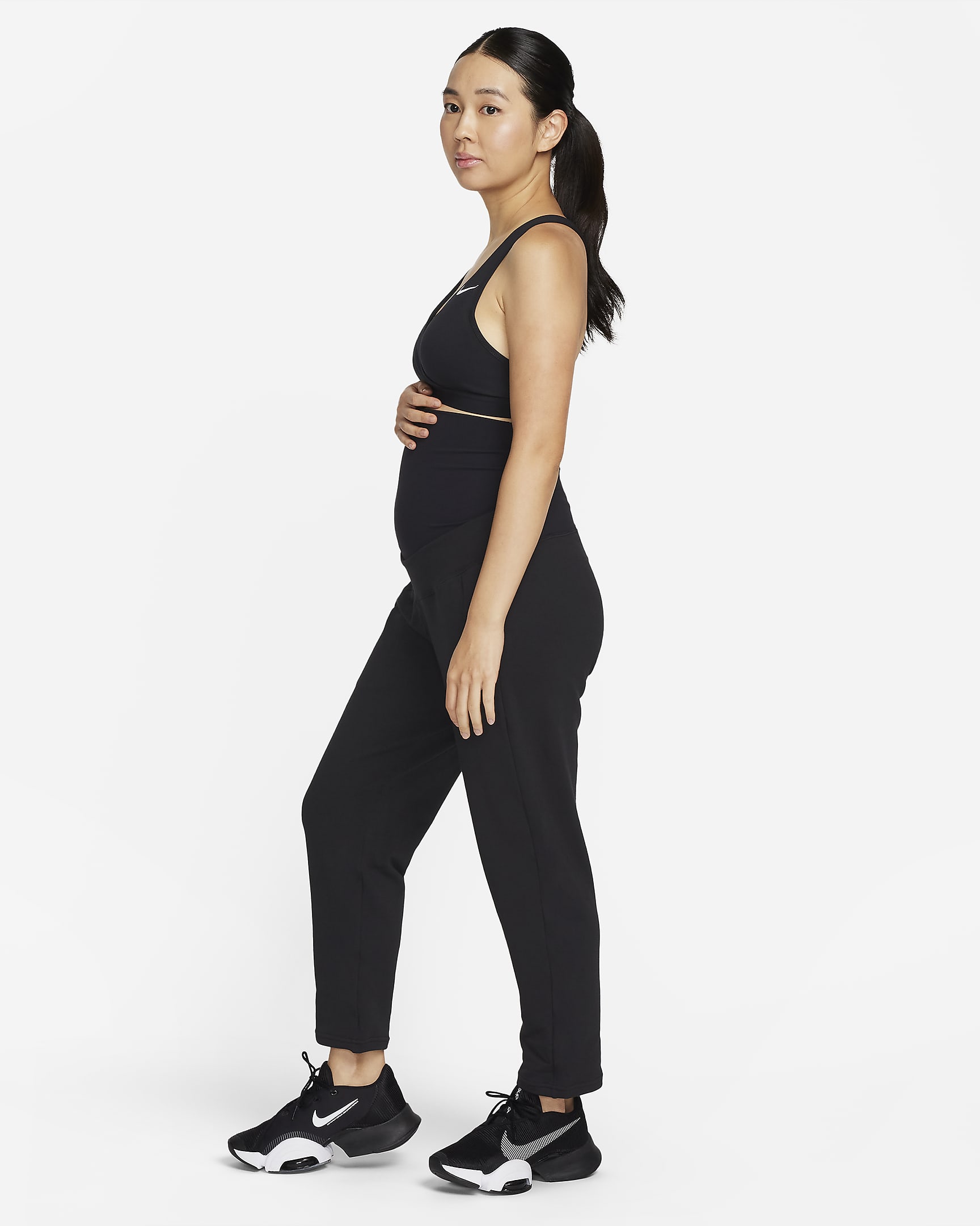 Nike One (M) Women's French Terry Pants (Maternity) - Black/White