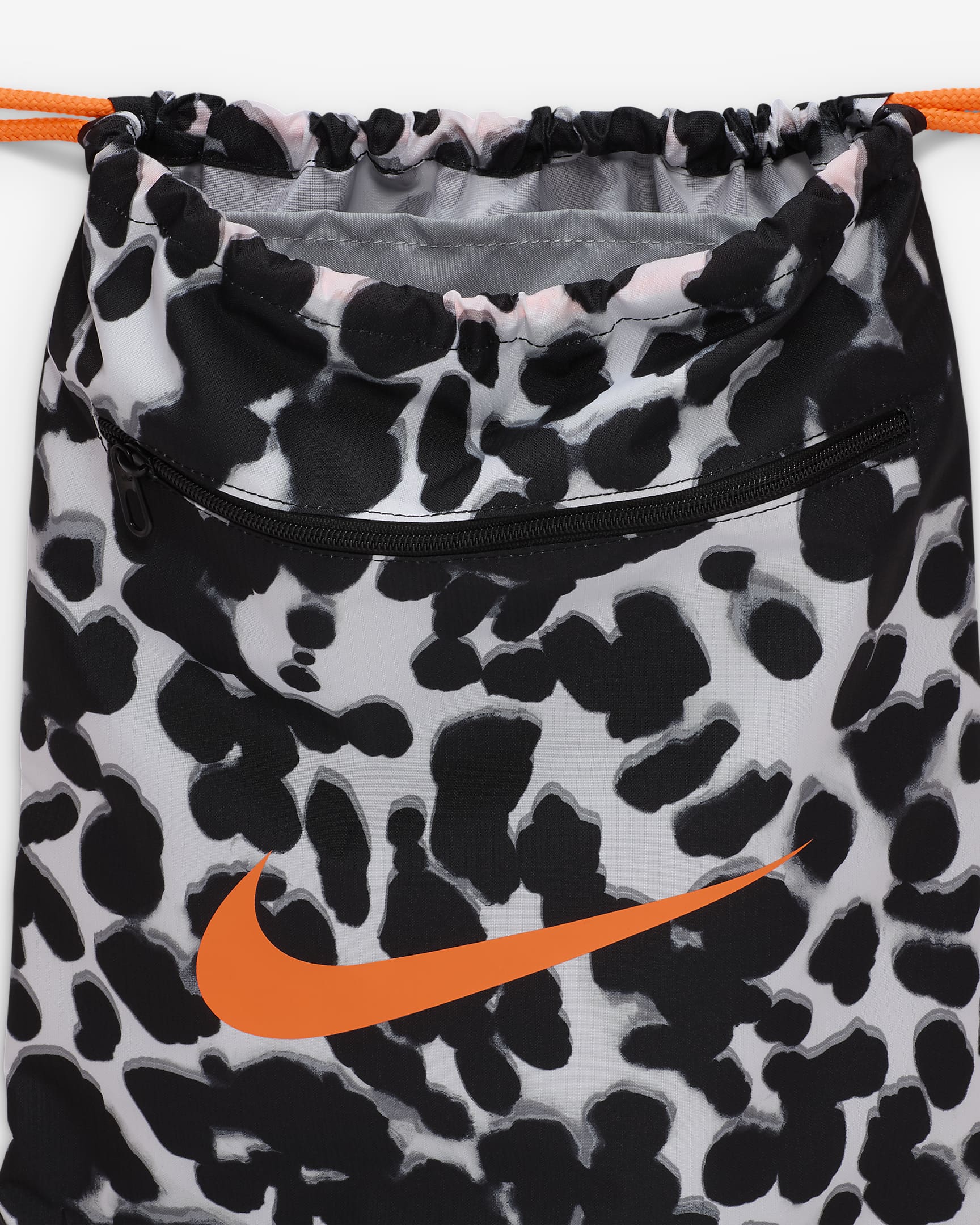 Nike Brasilia Bolsa con cordón (18 l) - Light Smoke Grey/Negro/Total Orange